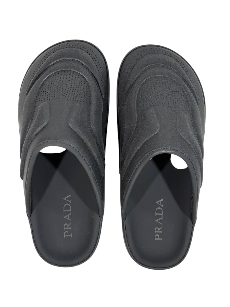 Prada Monolith Foam Slides – Black Minimal Luxury Comfort 🖤⚡ - MASTERPIECE