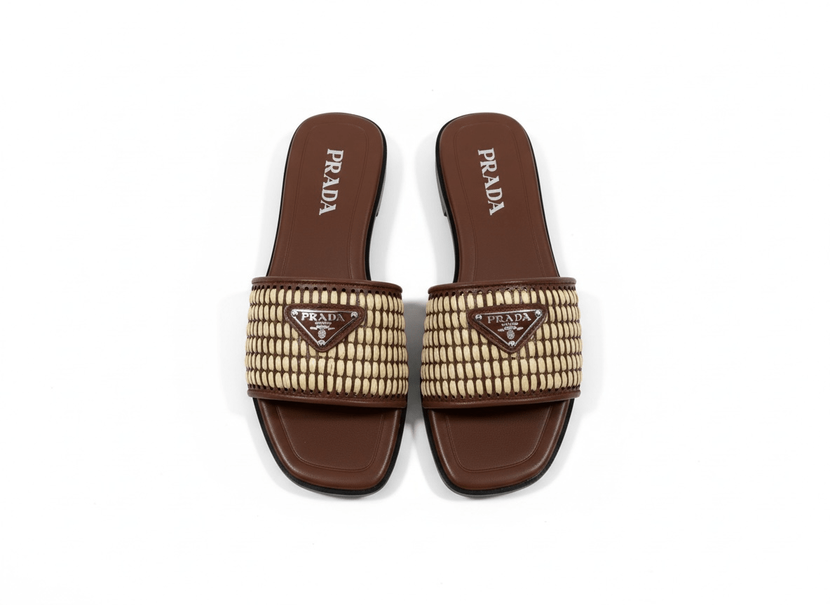PRADA Raffia Slide Sandals 🤎✨ | Summer Luxury Essential - MASTERPIECE