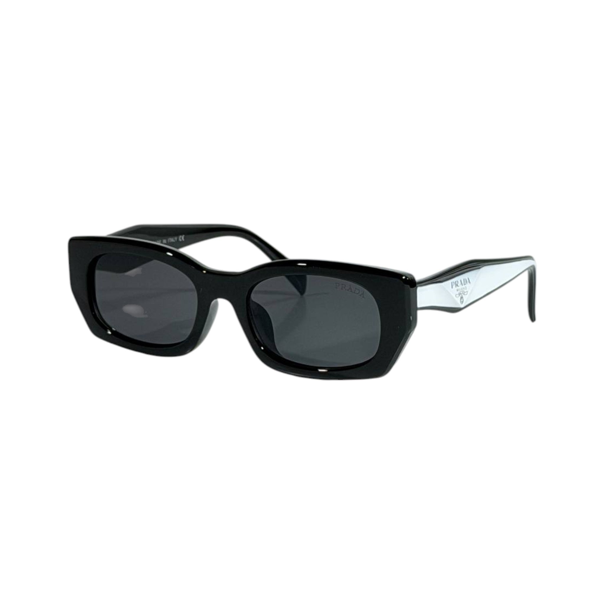Prada Rectangular Sunglasses 🖤 | Black Frame with Grey Lenses - MASTERPIECE
