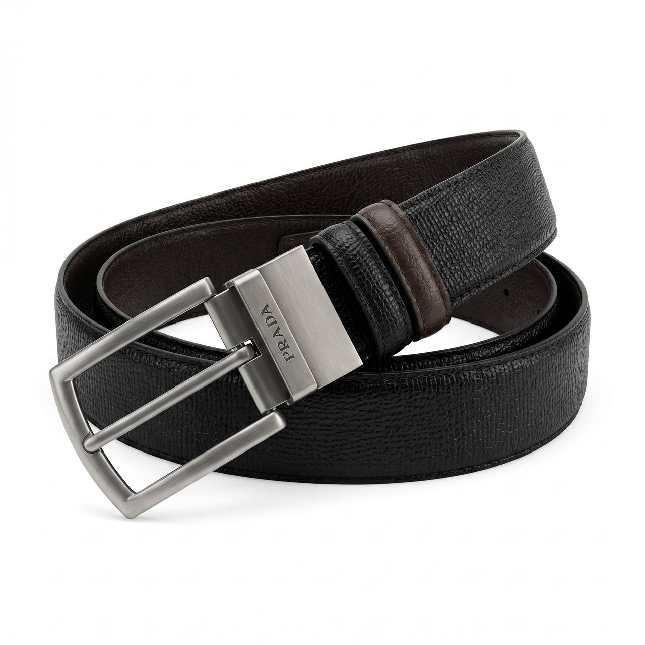Prada Reversible Leather Belt – Black & Brown | 115 CM 🖤🤎✨ - MASTERPIECE