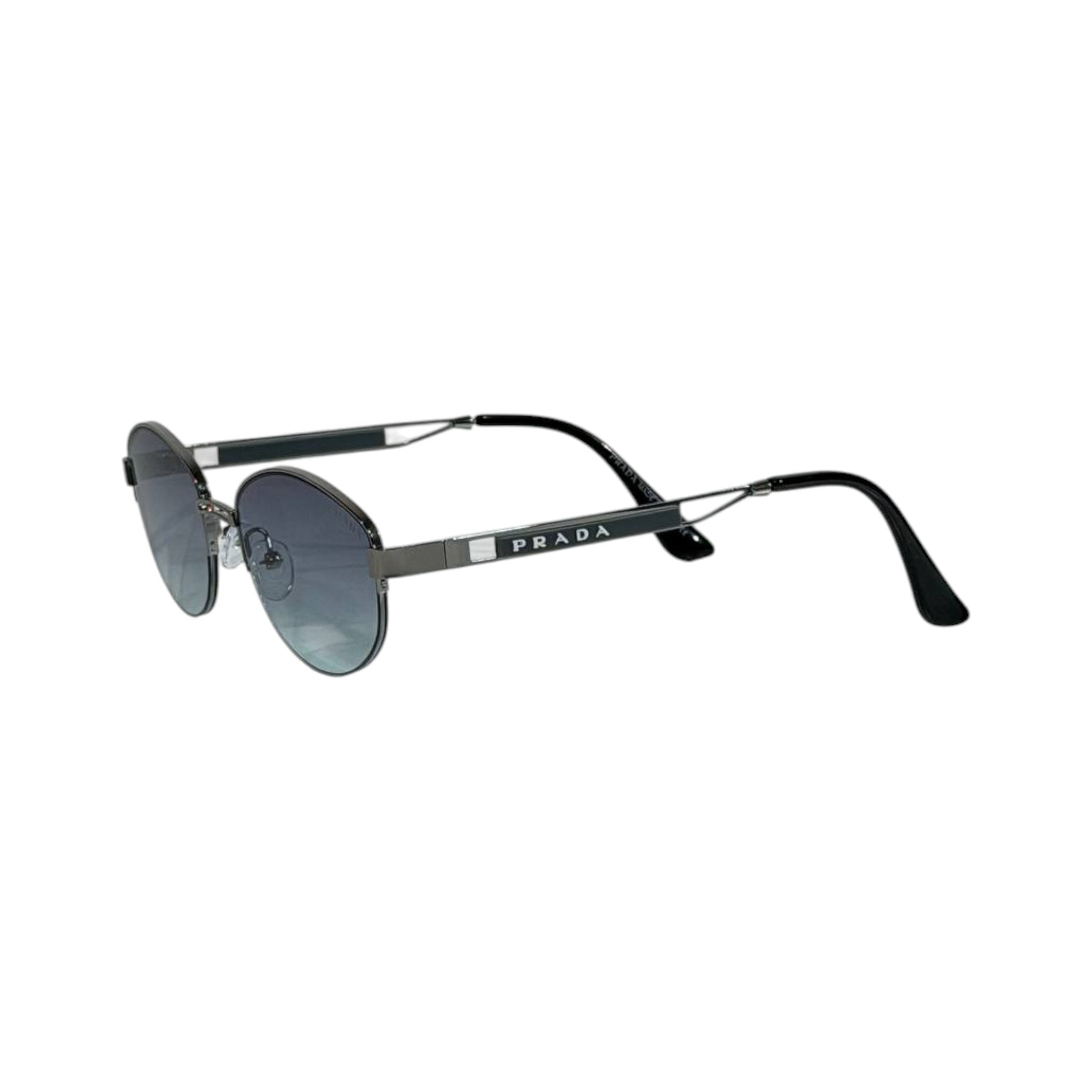 Prada Round Silver Sunglasses 🕶️ | Gradient Lens Designer Eyewear - MASTERPIECE