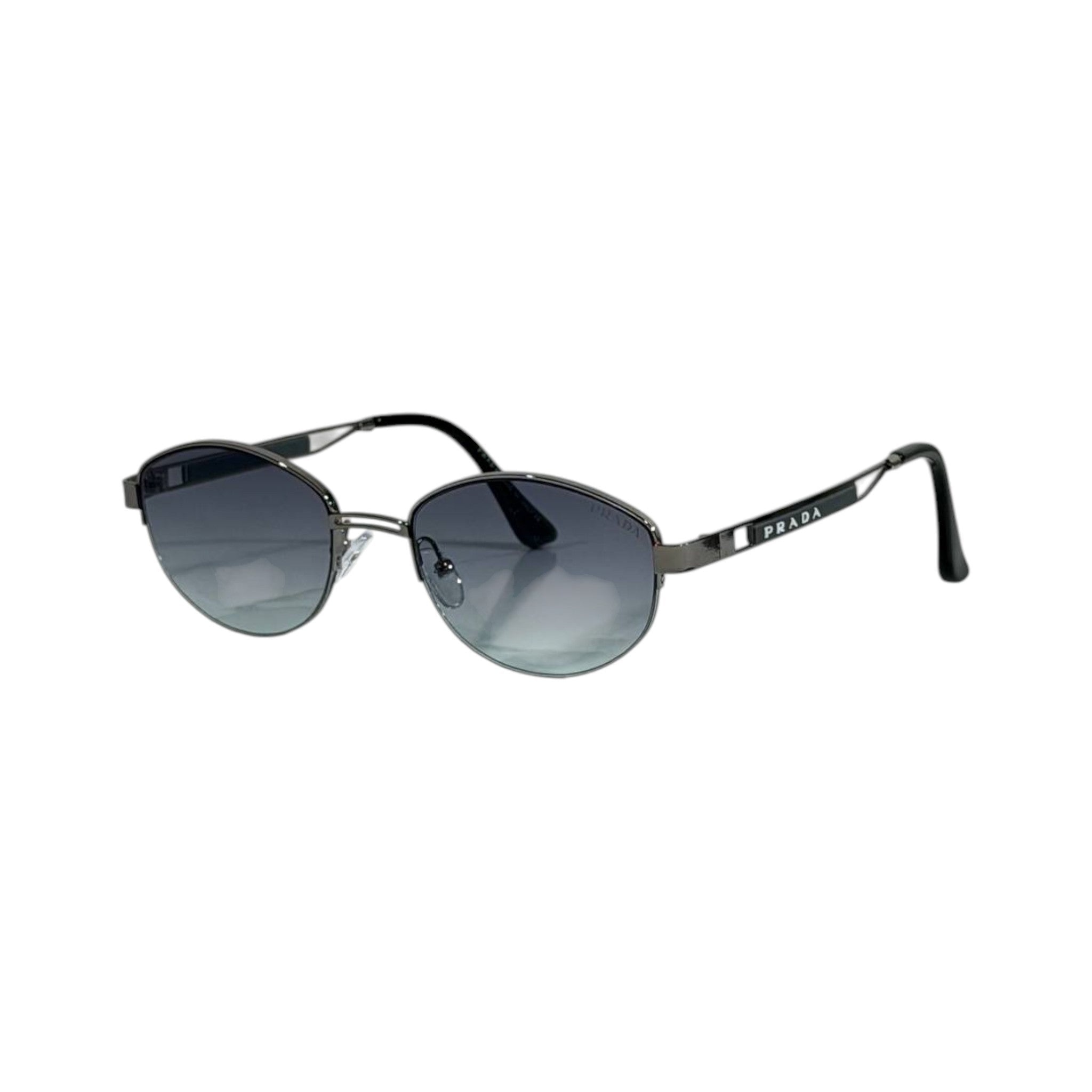 Prada Round Silver Sunglasses 🕶️ | Gradient Lens Designer Eyewear - MASTERPIECE