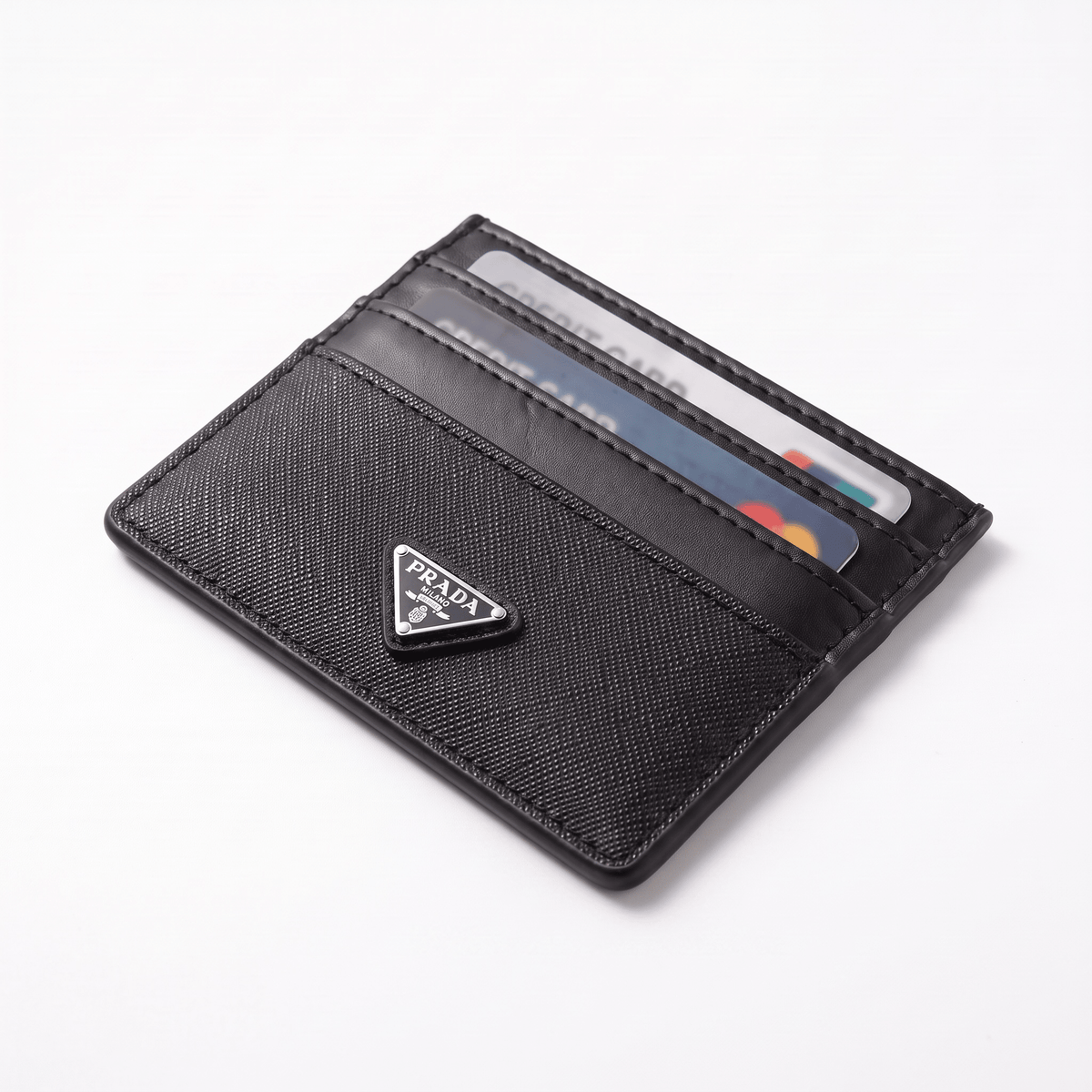 Prada Saffiano Leather Card Holder — Black - MASTERPIECE