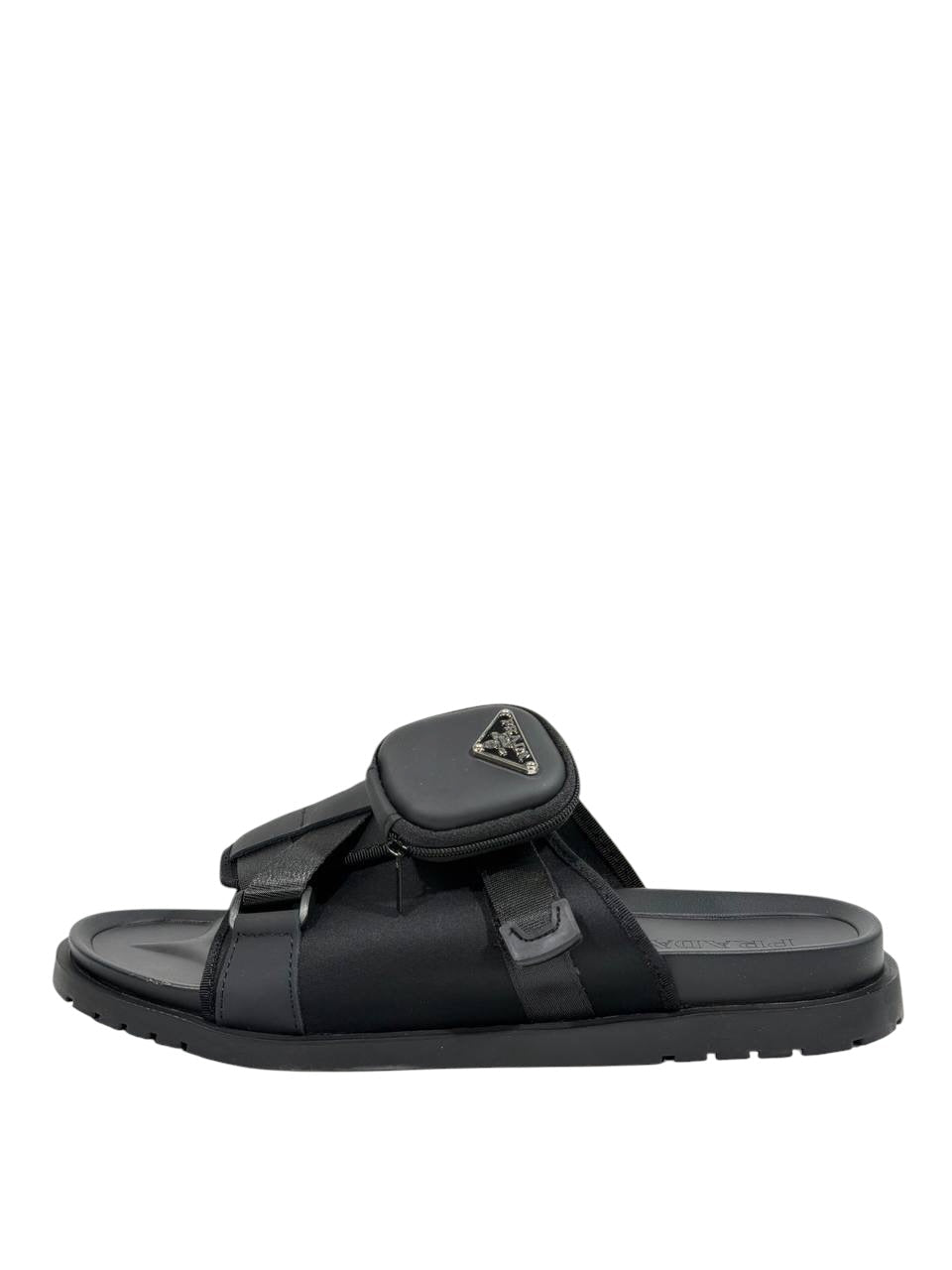 Prada Tactical Pocket Slides – Black Utility Luxury 🖤⚡ - MASTERPIECE