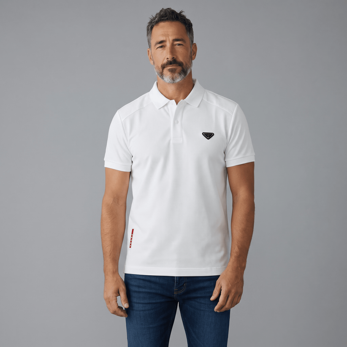 Prada Textured Performance Polo – White Edition 🤍 - MASTERPIECE