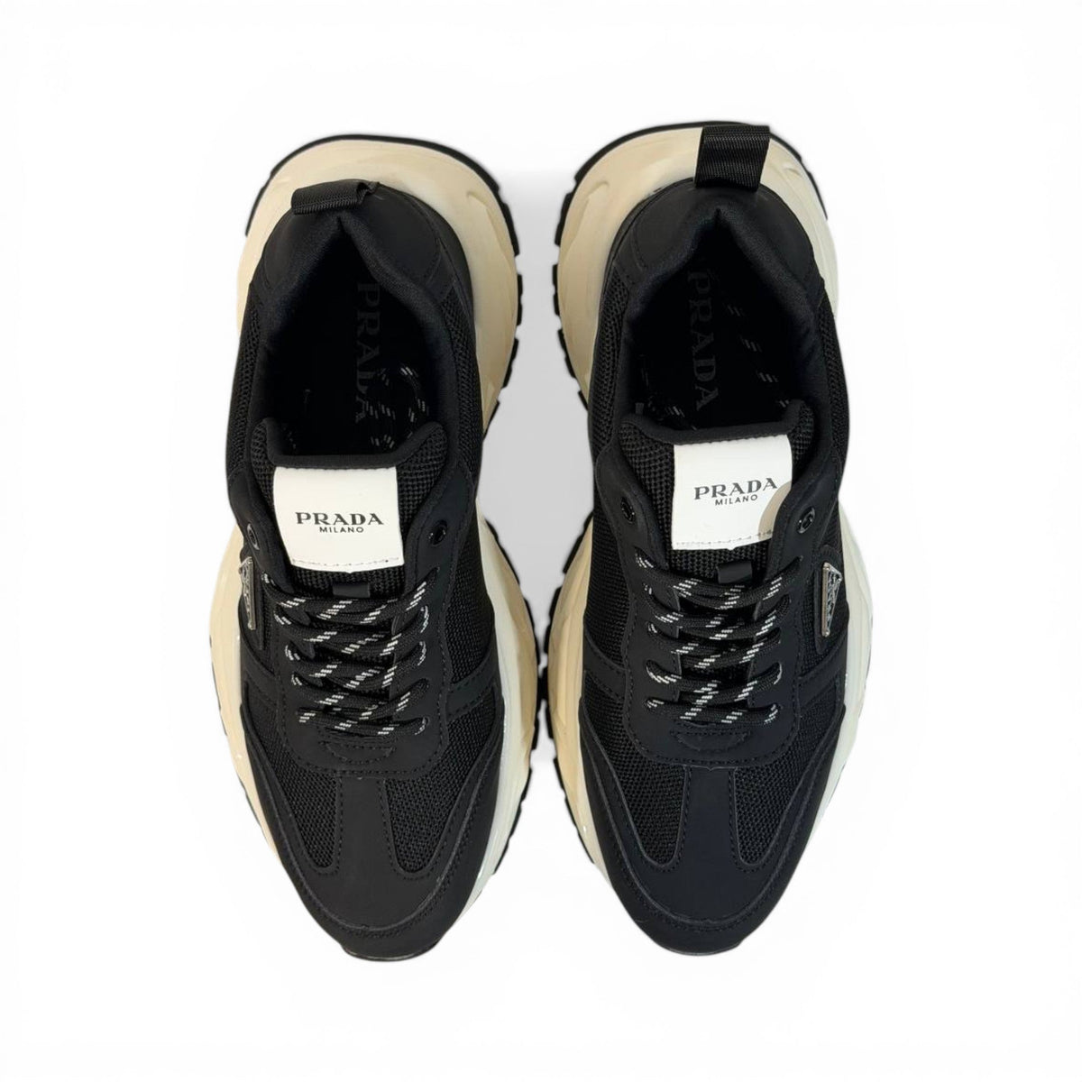 Prada Thunder Chunky Sneaker Black Ivory Edition 👟🖤✨ - MASTERPIECE