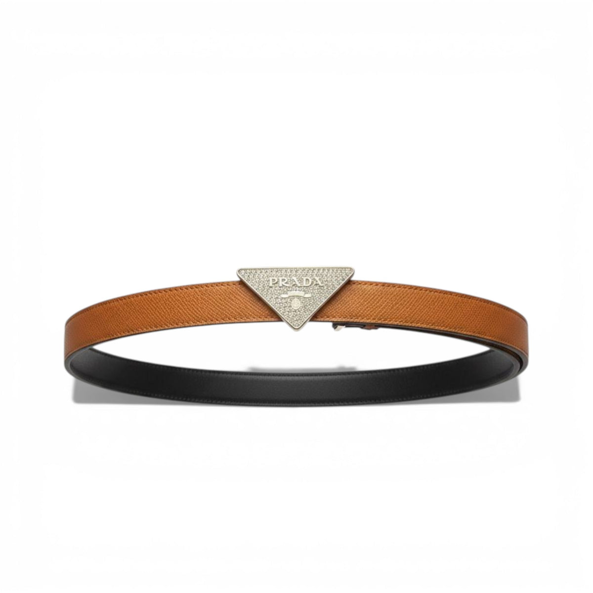✨ Prada Triangle Logo Belt – Elegant Designer Leather Belt 🤎 - MASTERPIECE