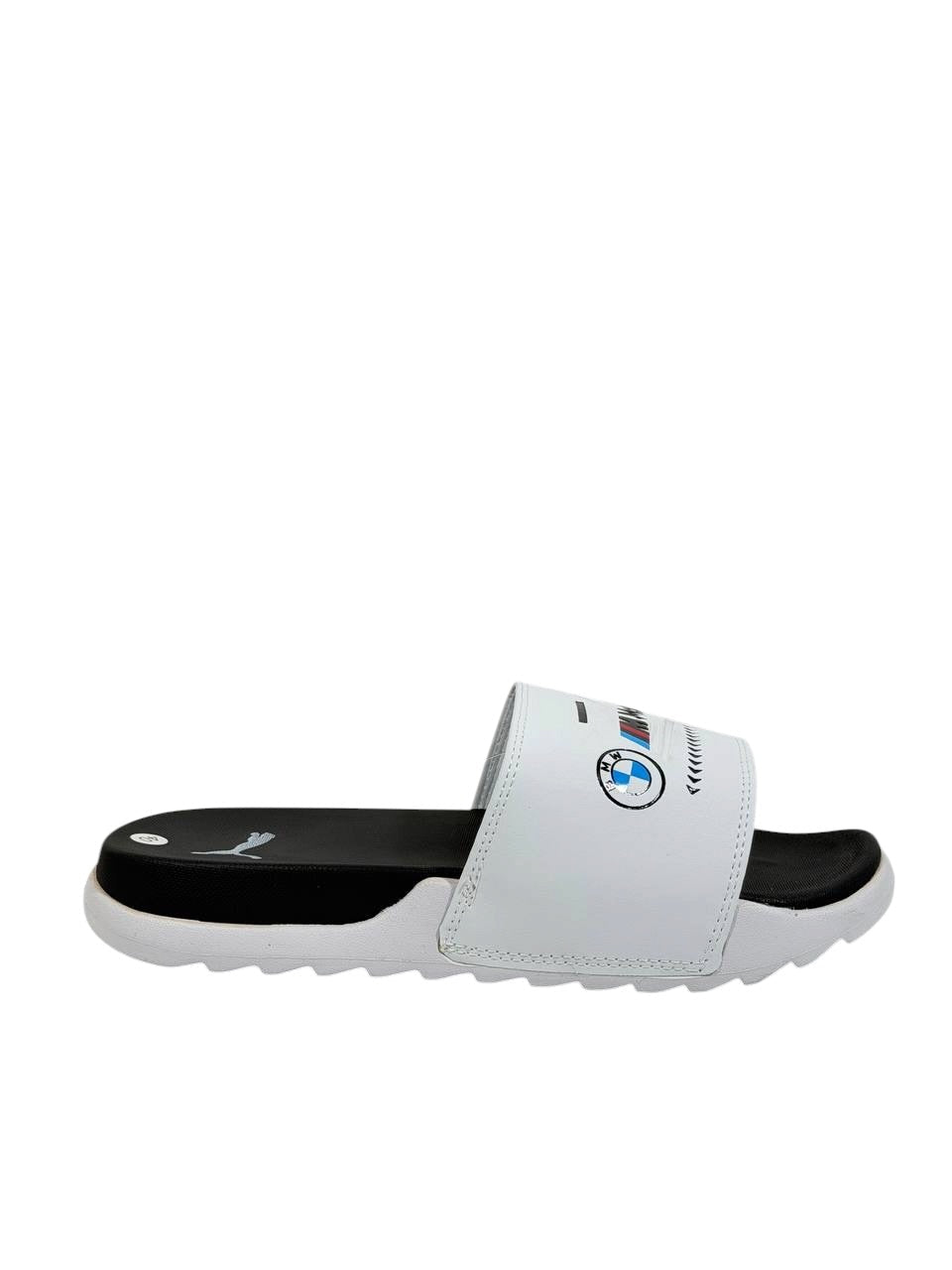 PUMA BMW M Motorsport Slide Sandals – White & Black Edition ⚪⚫🏁 - MASTERPIECE