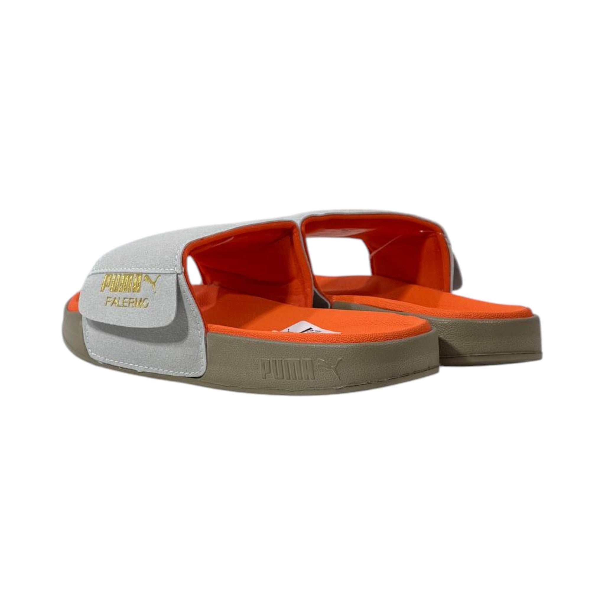 🧡 Puma Palermo Comfort Slides – Grey & Orange Summer Edition - MASTERPIECE