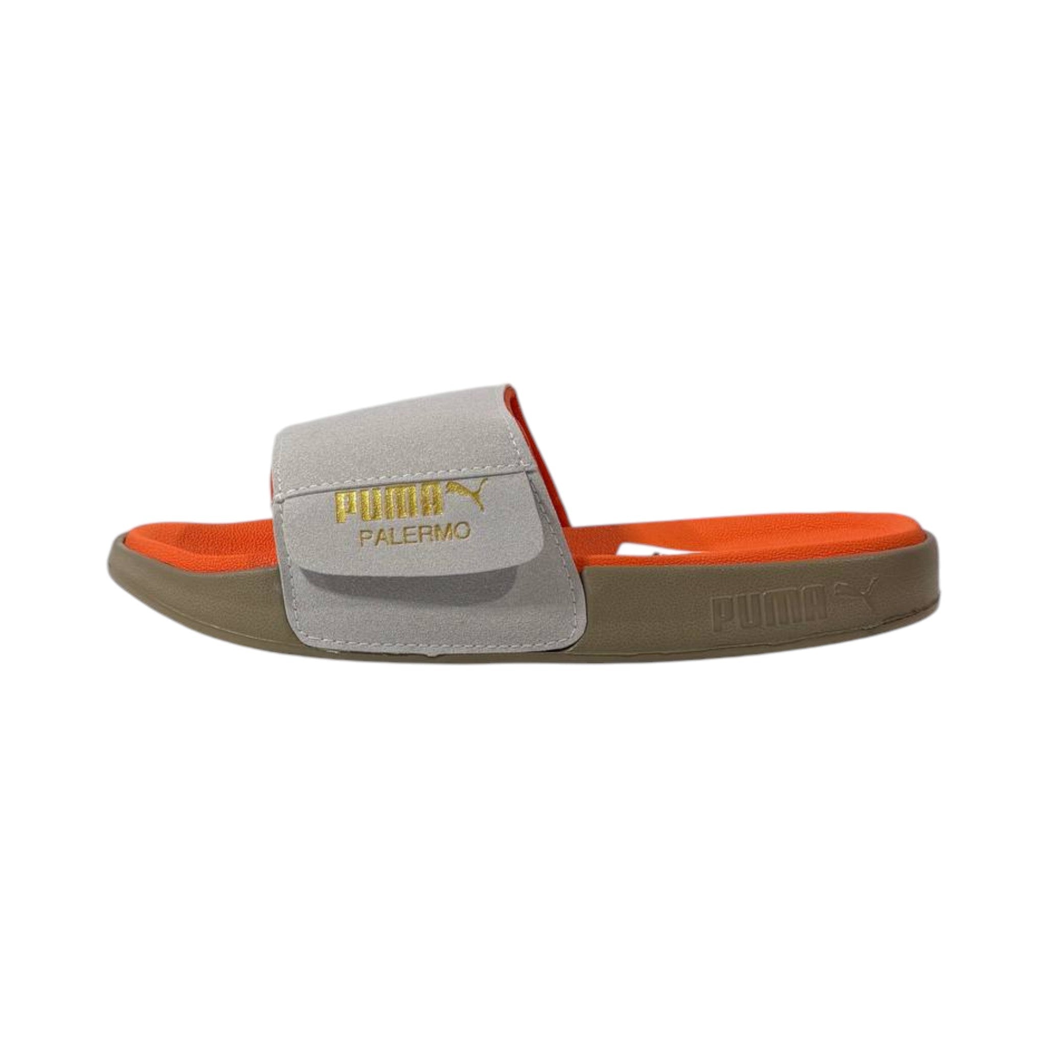 🧡 Puma Palermo Comfort Slides – Grey & Orange Summer Edition - MASTERPIECE