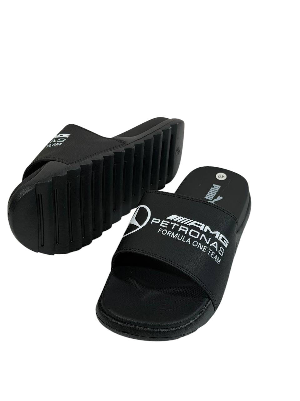 PUMA x AMG PETRONAS Slide Sandals – Black Edition 🖤🏁 - MASTERPIECE