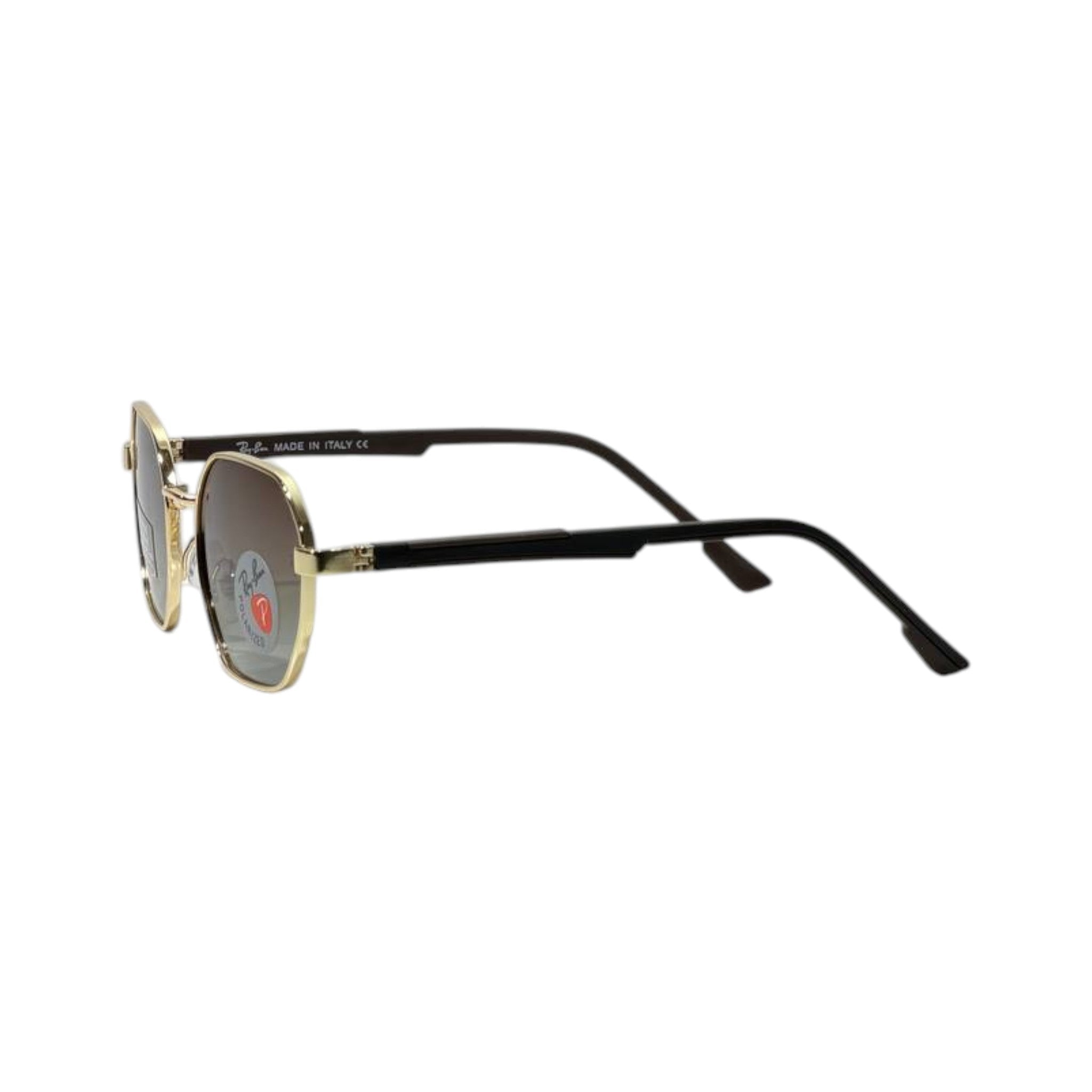 🕶️ Ray-Ban Polarized Octagonal Sunglasses – Gold & Brown Gradient Edition ✨ - MASTERPIECE