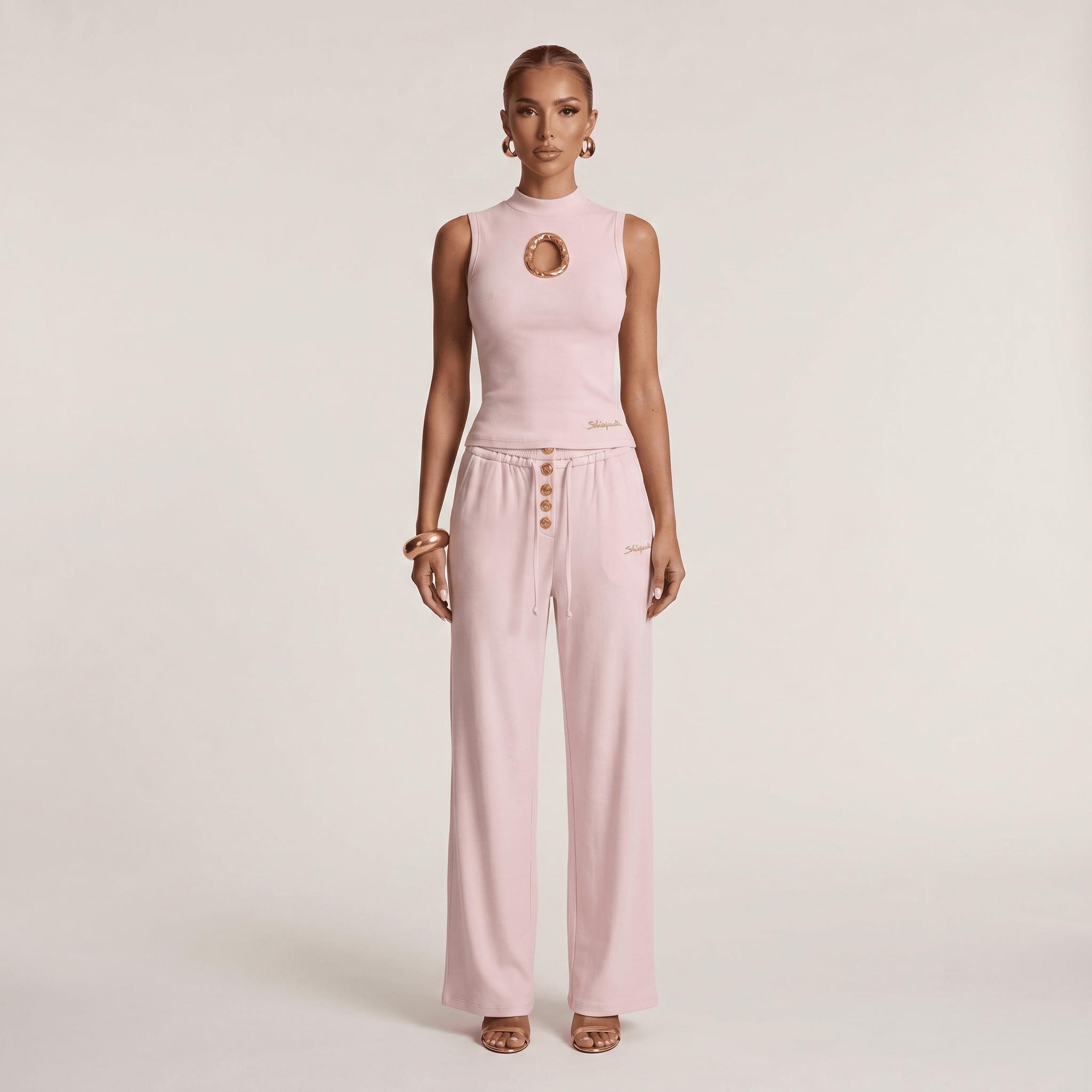: Schiaparelli Blush Pink Gold Ring Lounge Set 🩷✨💛🔥 - MASTERPIECE