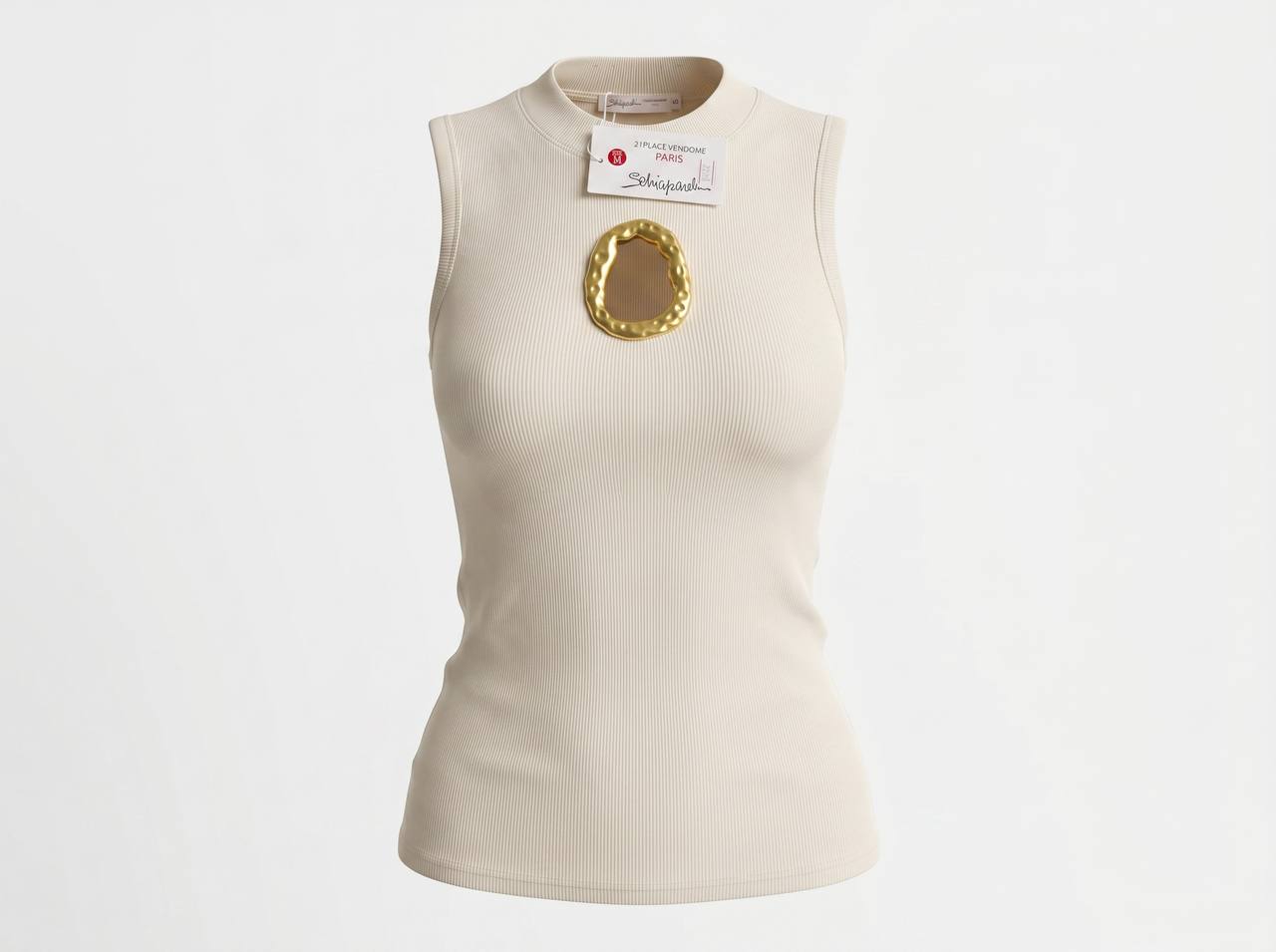 🤍✨ Schiaparelli Cream Gold-Detail Two-Piece Full Set - MASTERPIECE
