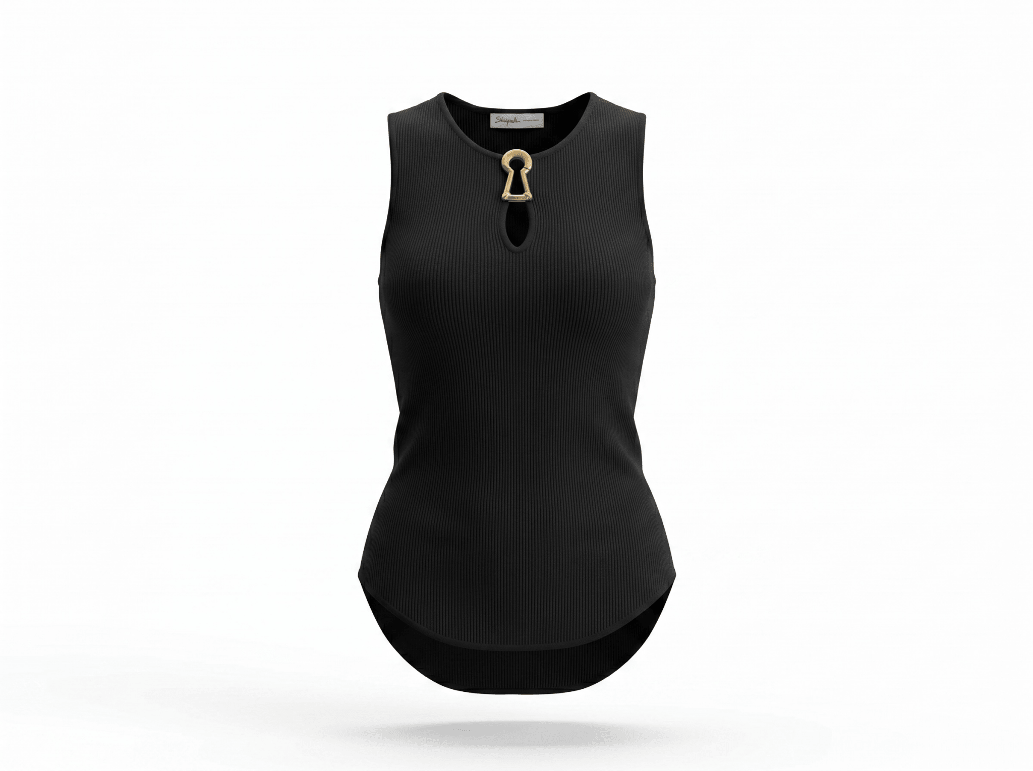 🖤 Schiaparelli Keyhole Ribbed Knit Tank Top - MASTERPIECE