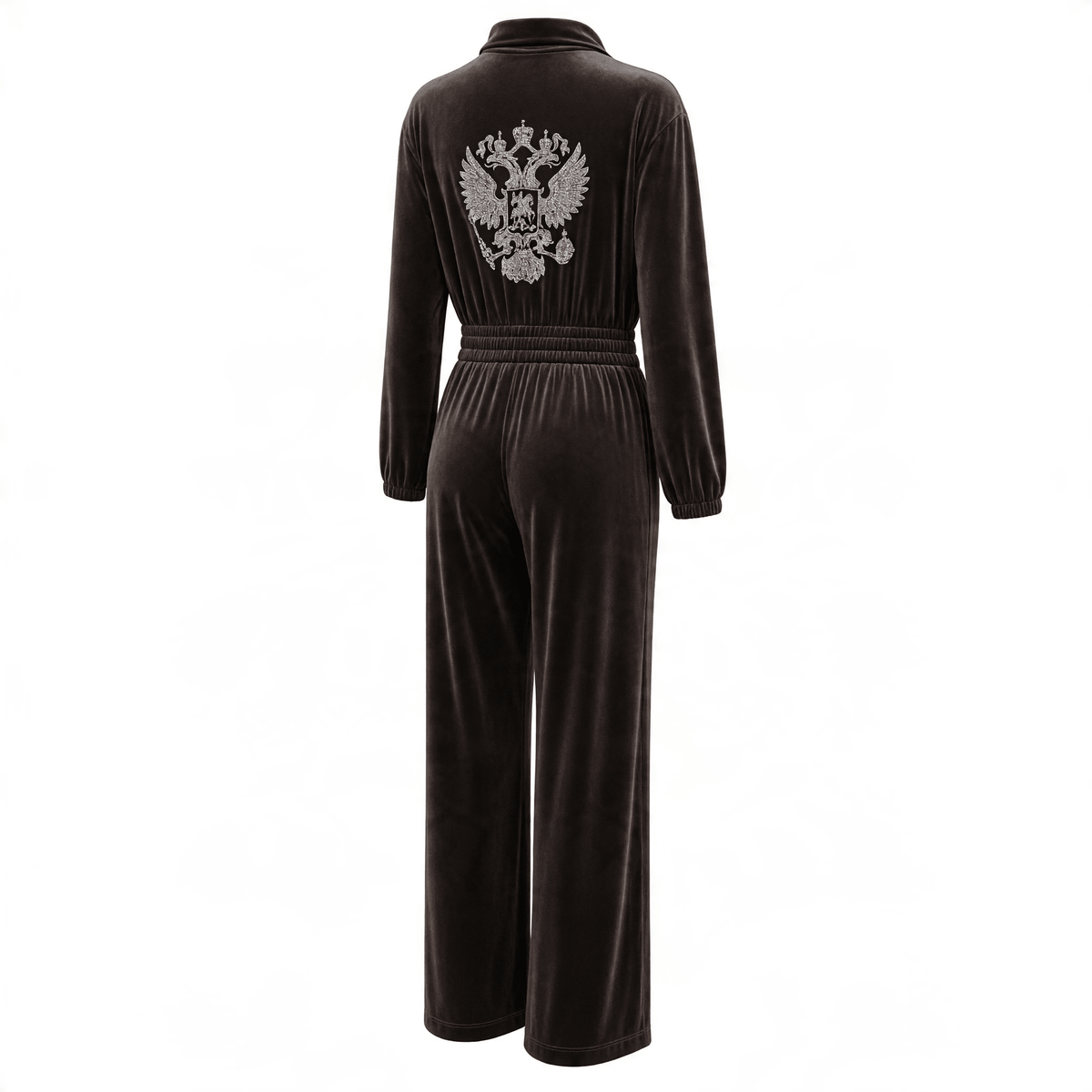 Schiaparelli Velvet Jumpsuit โ Chocolate Brown - MASTERPIECE