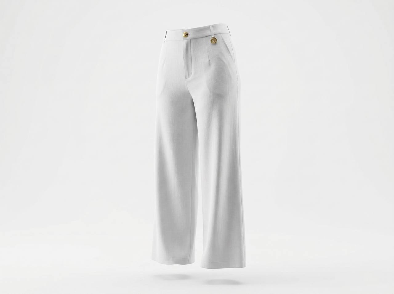 🤍✨ Schiaparelli White Tailored Vest & Wide-Leg Pants Full Set - MASTERPIECE