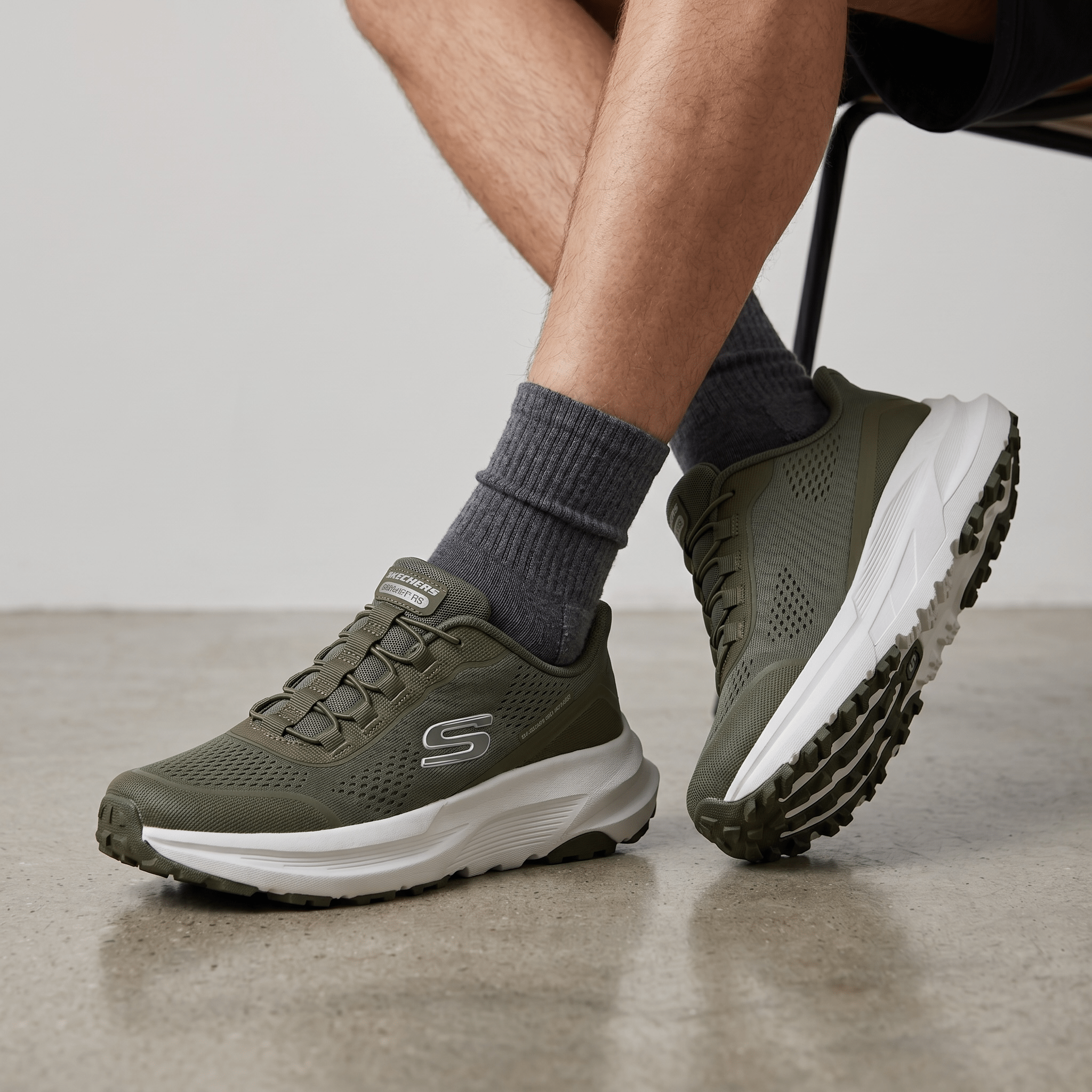 🟢 Skechers Adventure Trail Sneakers – Olive Green - MASTERPIECE