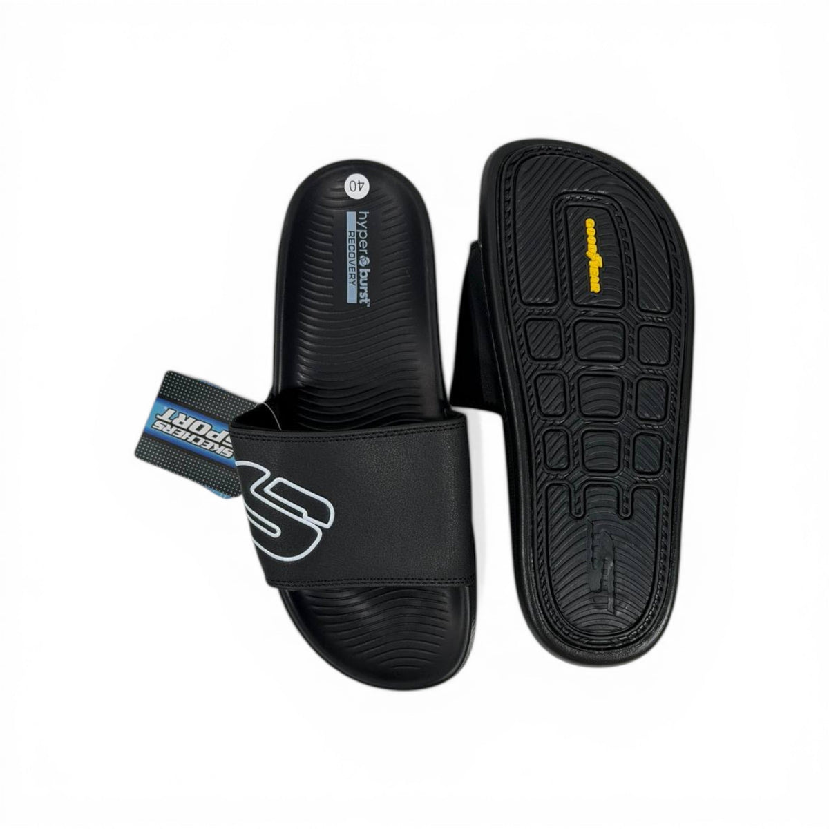 Skechers Black Slides – Next Level Comfort & Style ⚡🩴 - MASTERPIECE