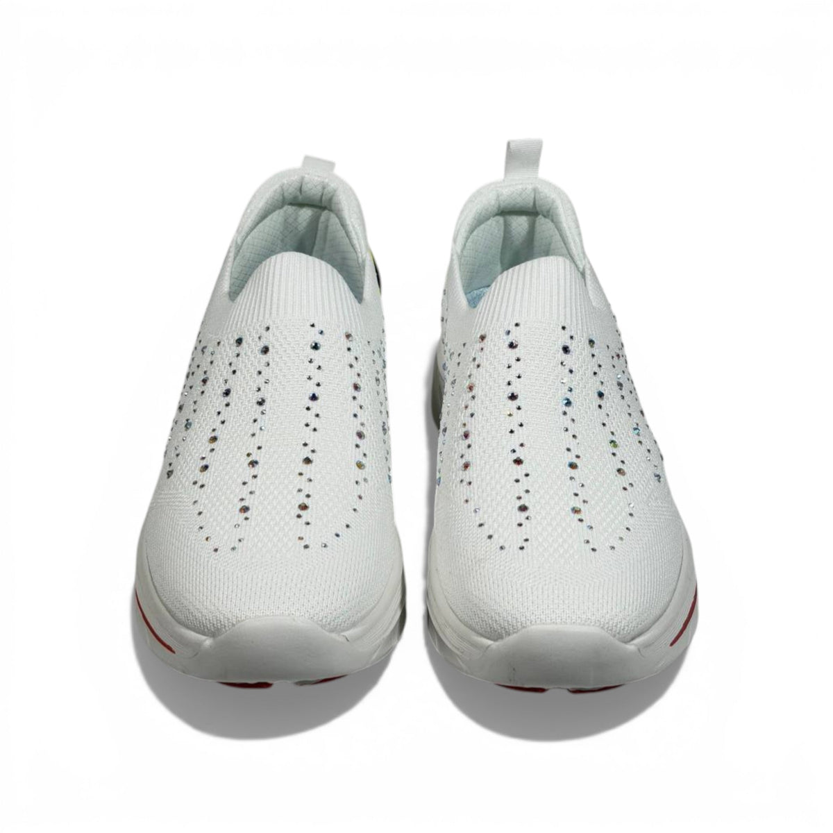 Skechers Crystal Knit Slip-On Sneakers – White Comfort Walking Shoes ✨👟 | Lightweight Breathable Trainers - MASTERPIECE
