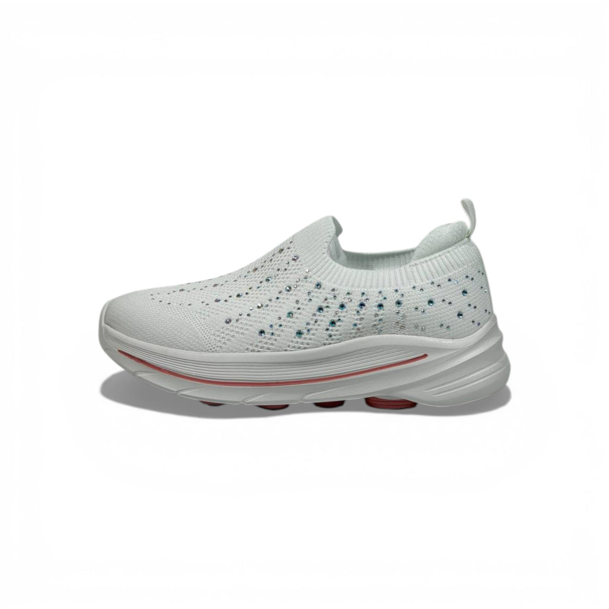 Skechers Crystal Knit Slip-On Sneakers – White Comfort Walking Shoes ✨👟 | Lightweight Breathable Trainers - MASTERPIECE