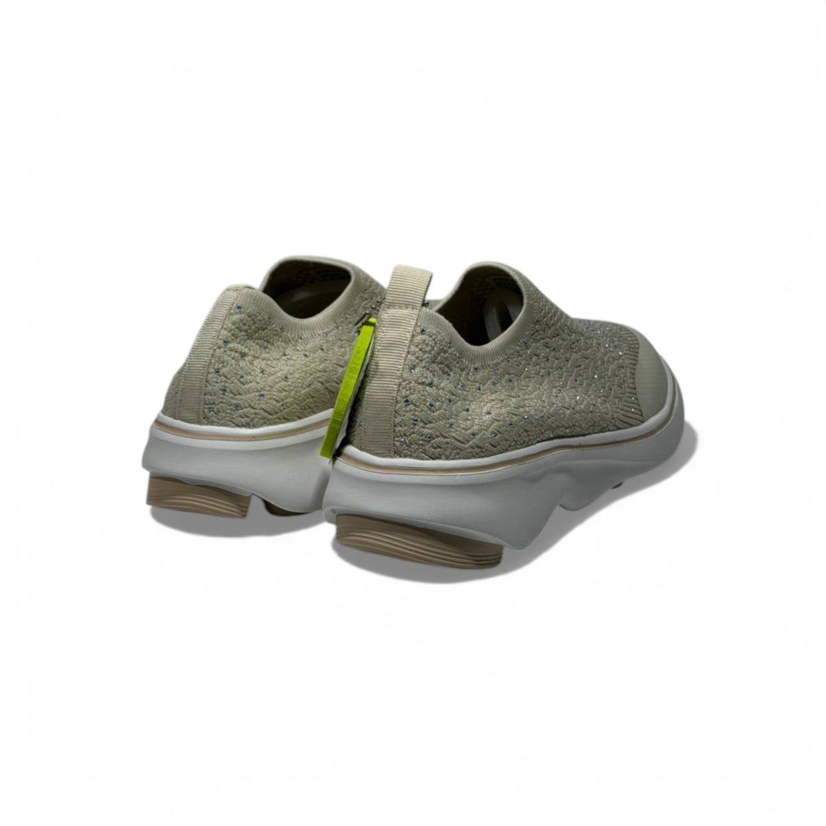 Skechers Crystal Slip-On Sneakers – Beige Sparkle Comfort Shoes ✨👟 | Lightweight Breathable Walking Trainers - MASTERPIECE