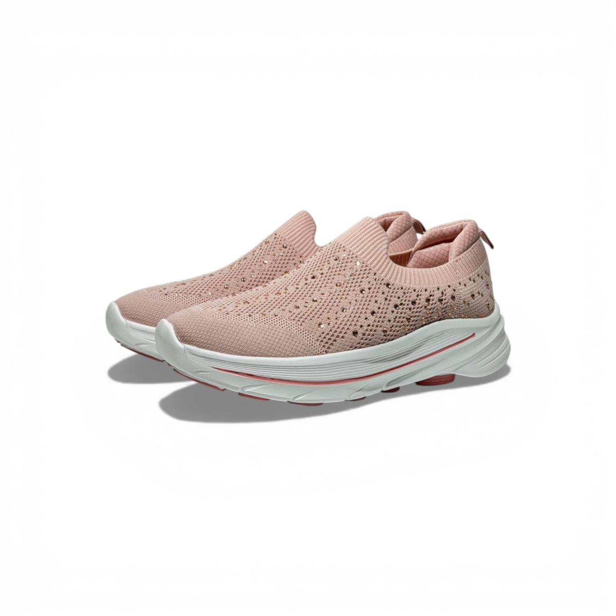 Skechers Crystal Slip-On Sneakers – Blush Pink Sparkle Comfort Shoes ✨👟 | Lightweight Breathable Walking Trainers - MASTERPIECE
