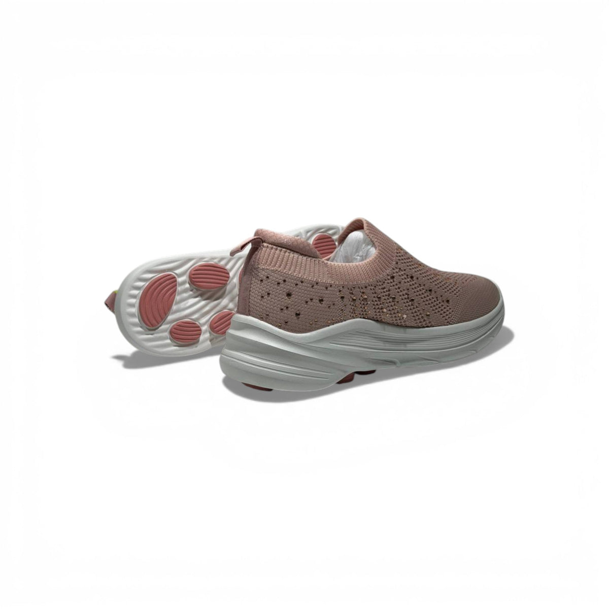 Skechers Crystal Slip-On Sneakers – Blush Pink Sparkle Comfort Shoes ✨👟 | Lightweight Breathable Walking Trainers - MASTERPIECE
