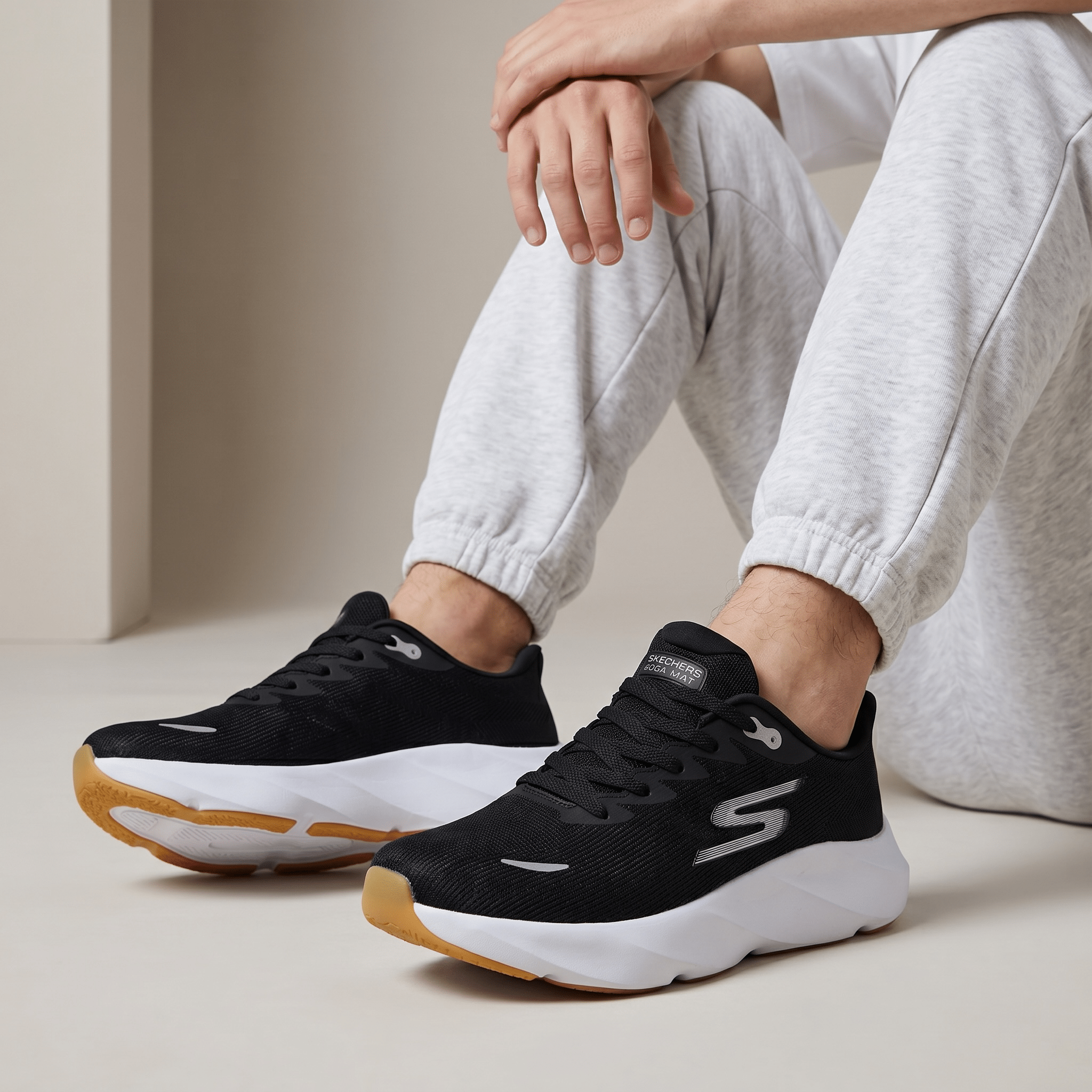 🖤 Skechers GO RUN Performance Sneakers – Black/White - MASTERPIECE