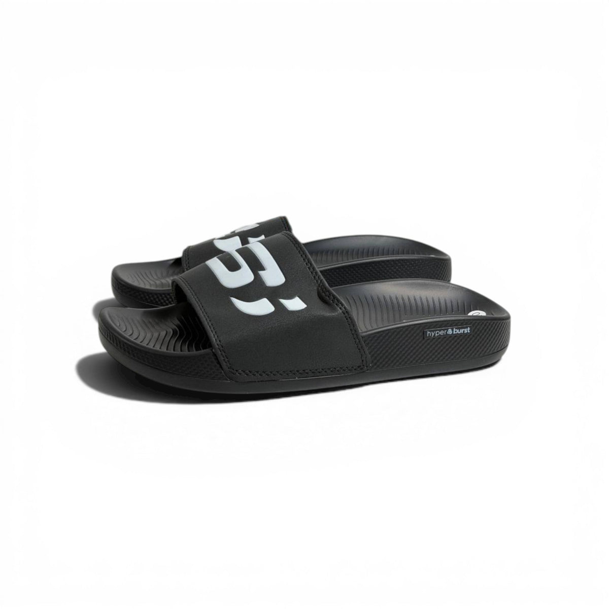 🖤⚡ Skechers Hyper Burst Slides – Black Bold Logo Edition | Ultra Comfort - MASTERPIECE
