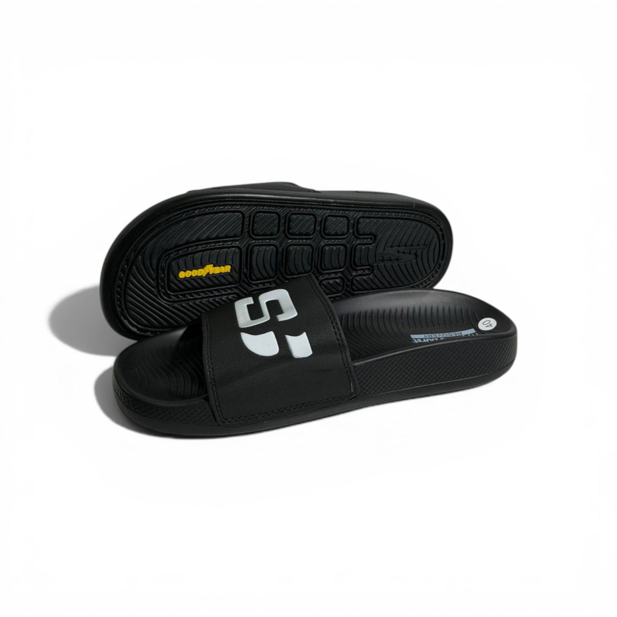 🖤⚡ Skechers Hyper Burst Slides – Black Bold Logo Edition | Ultra Comfort - MASTERPIECE