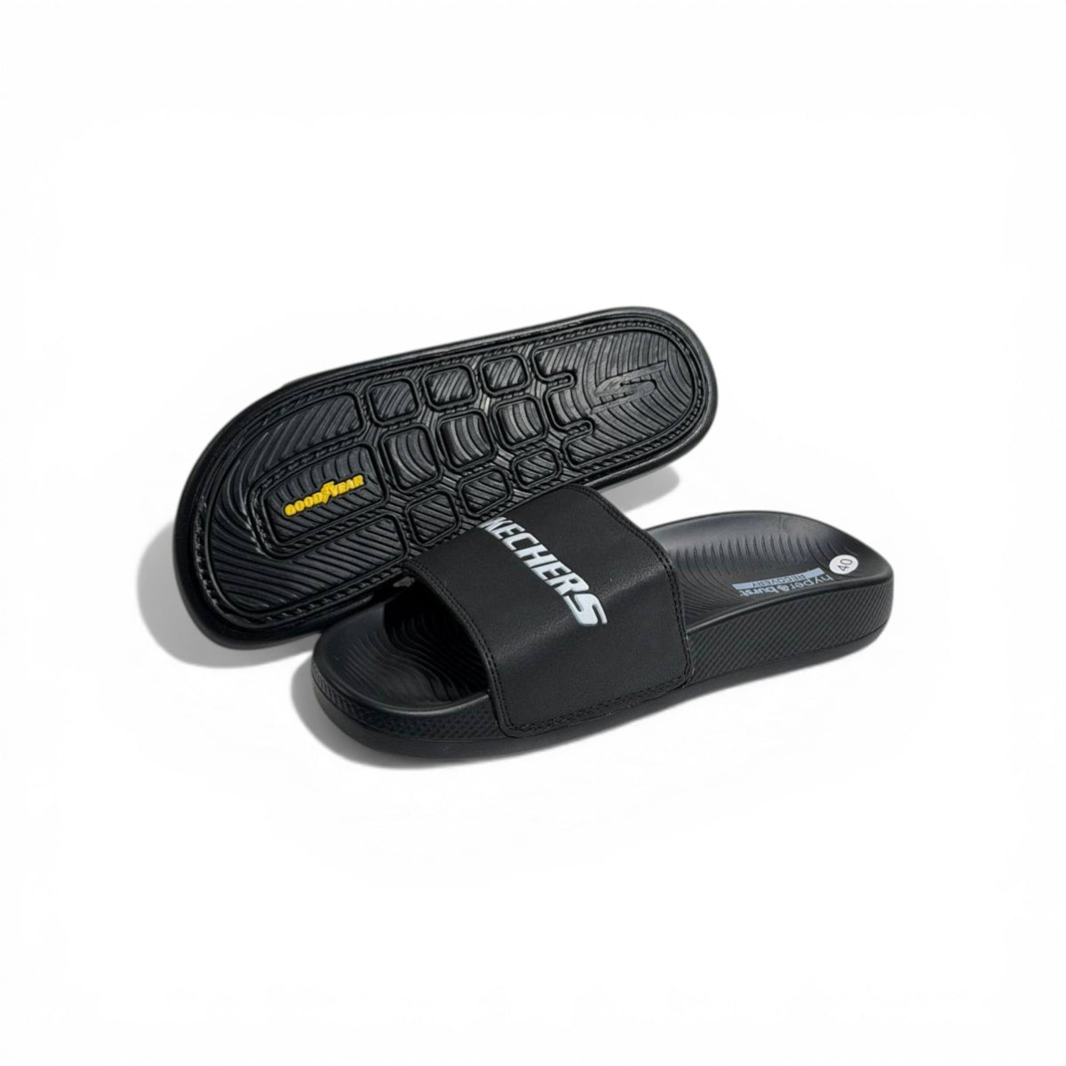 Skechers Hyper Burst Slides — Black - MASTERPIECE