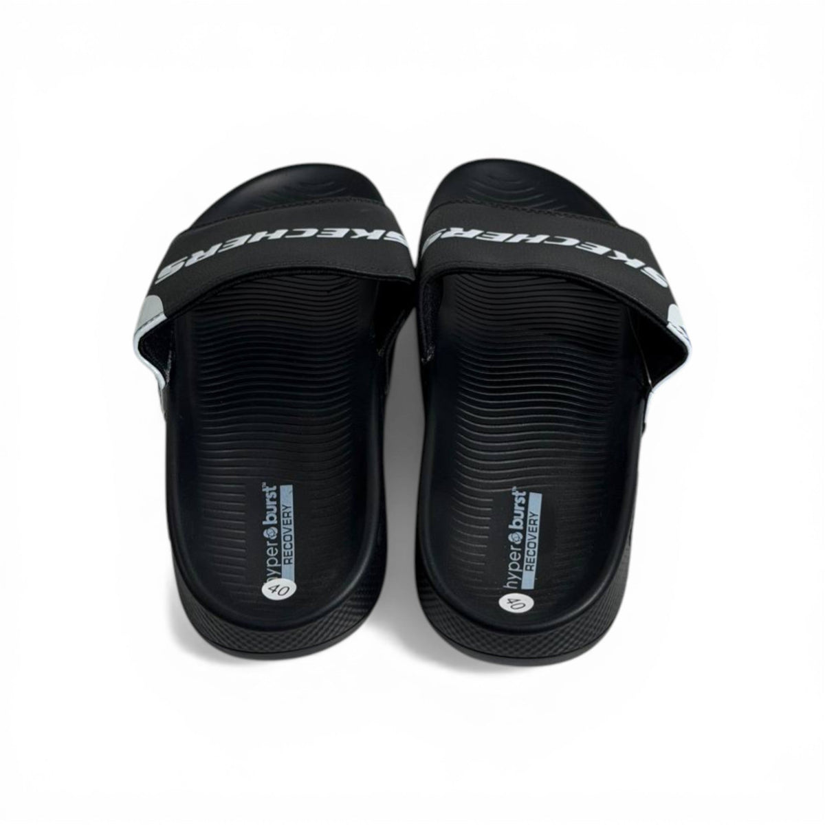 Skechers Hyper Burst Slides — Black - MASTERPIECE