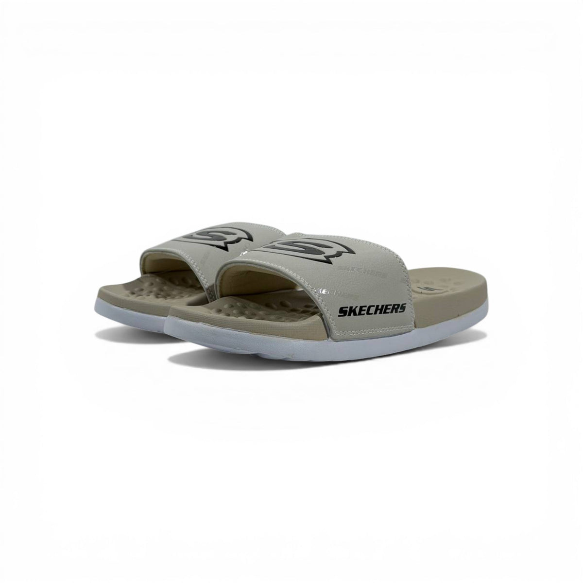 🤎⚪ Skechers Slides – Beige Comfort Air Edition 🌟🩴 - MASTERPIECE