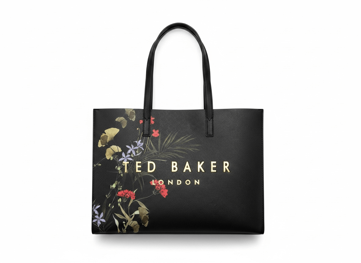 Ted Baker Black Floral Tote Bag – Luxury Elegant Shopper 🖤🌺 - MASTERPIECE