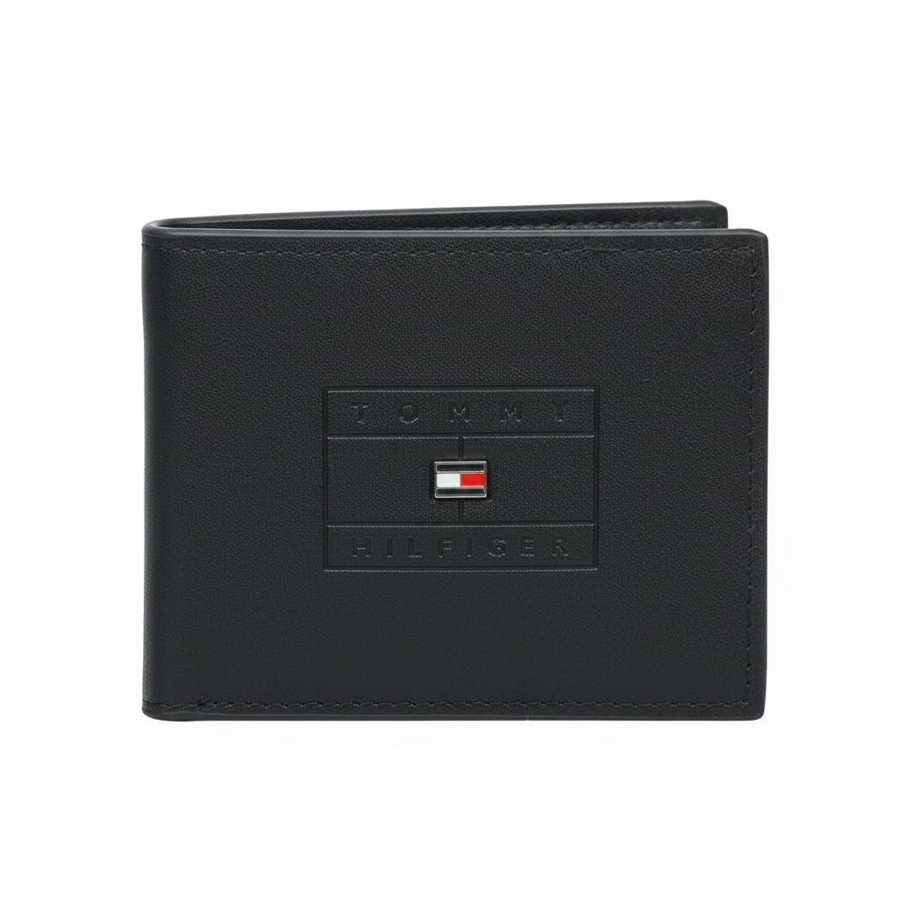 Tommy Hilfiger Classic Leather Bifold Wallet — Black - MASTERPIECE