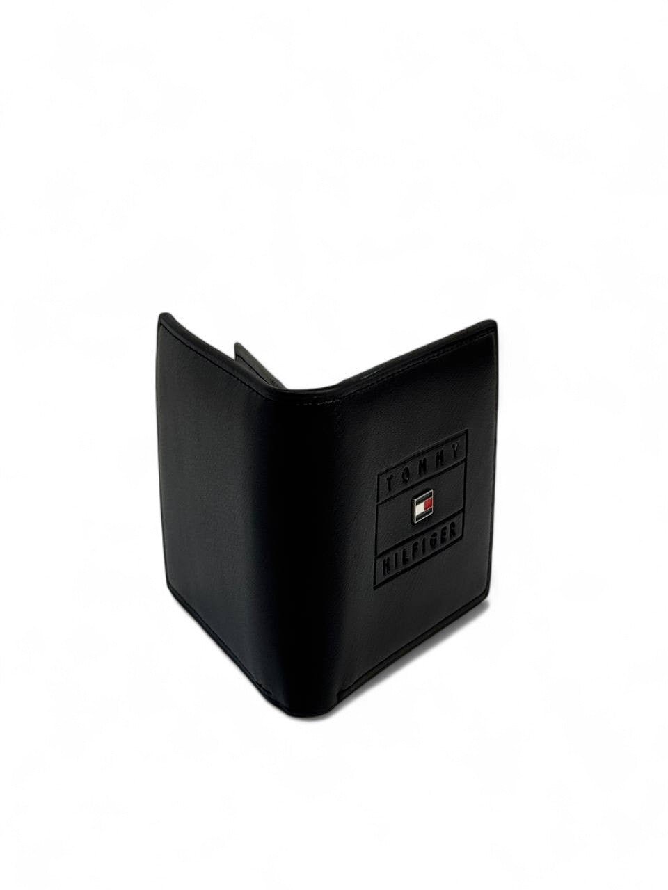 Tommy Hilfiger Inspired Embossed Logo Wallet — Black - MASTERPIECE