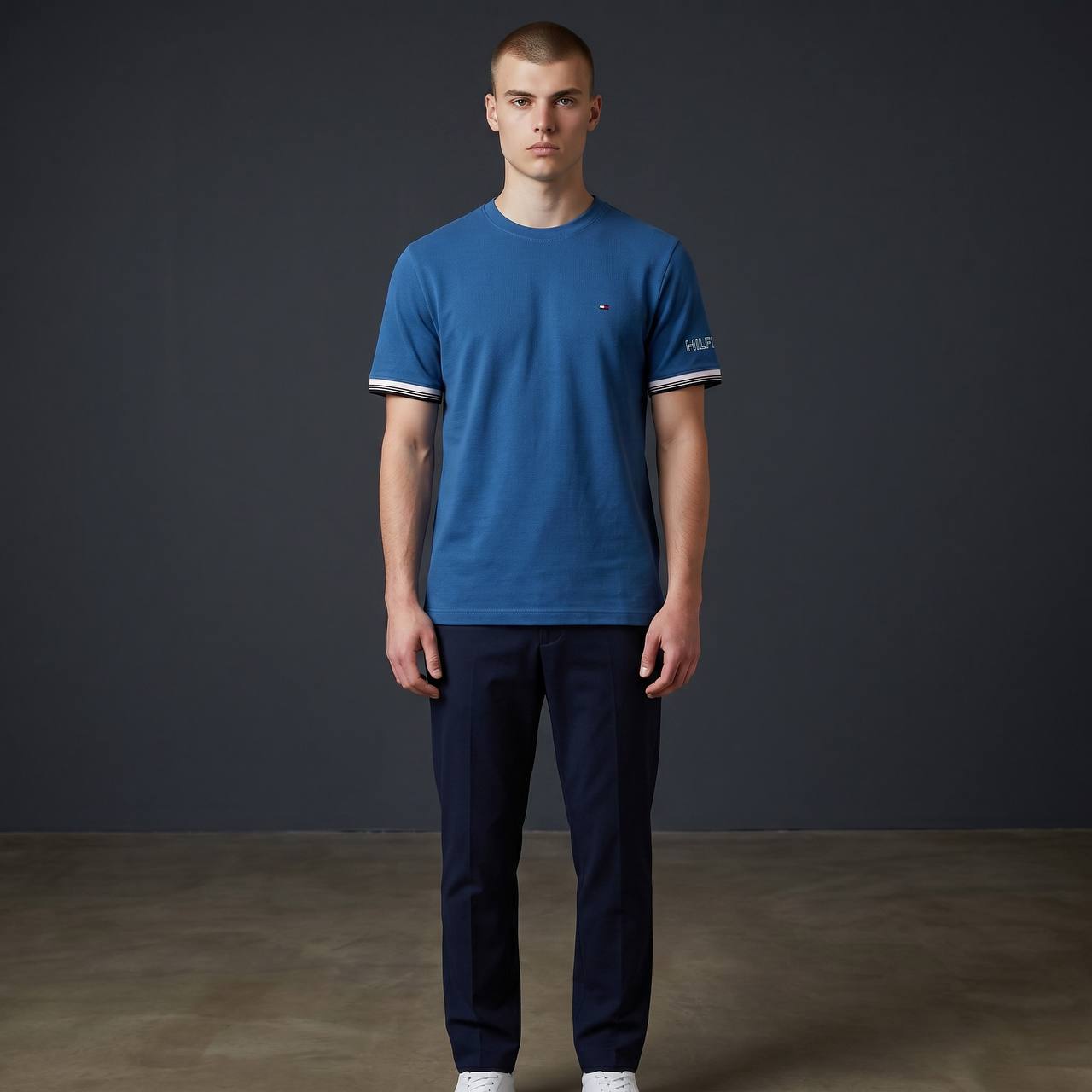 Tommy Hilfiger Inspired Oversized Royal Blue Essential T-Shirt for Men – Premium Casual Streetwear Tee 💙 - MASTERPIECE