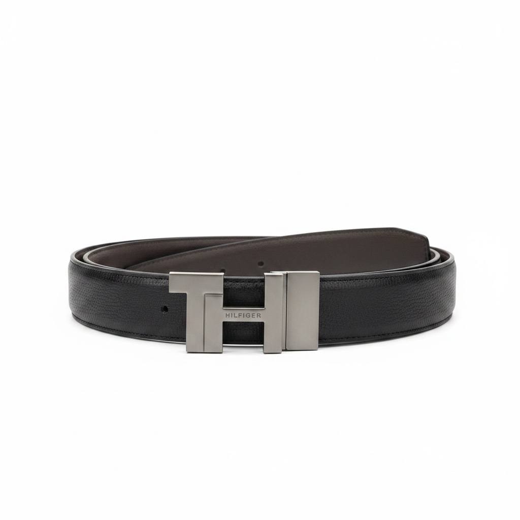 Tommy Hilfiger Luxury Reversible Belt 125CM – Black & Brown H Buckle Premium Belt ✨🖤🤎 - MASTERPIECE