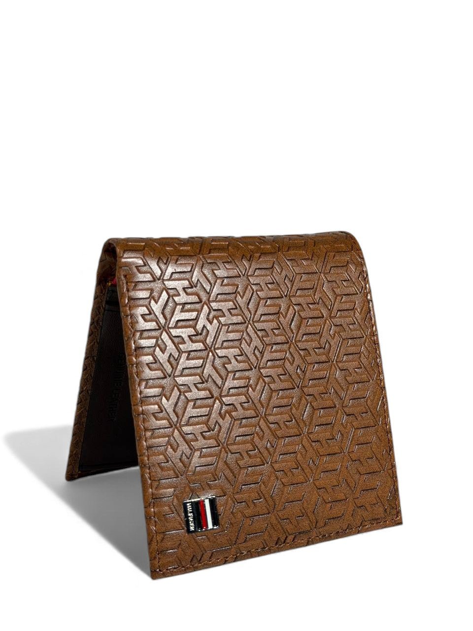 Tommy Hilfiger Monogram Bifold Leather Wallet — Brown - MASTERPIECE