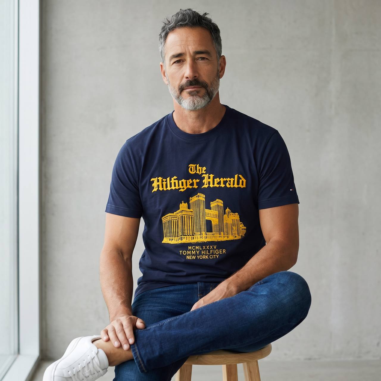 Tommy Hilfiger โThe Hilfiger Heraldโ Navy Graphic T-Shirt ๐๐ - MASTERPIECE