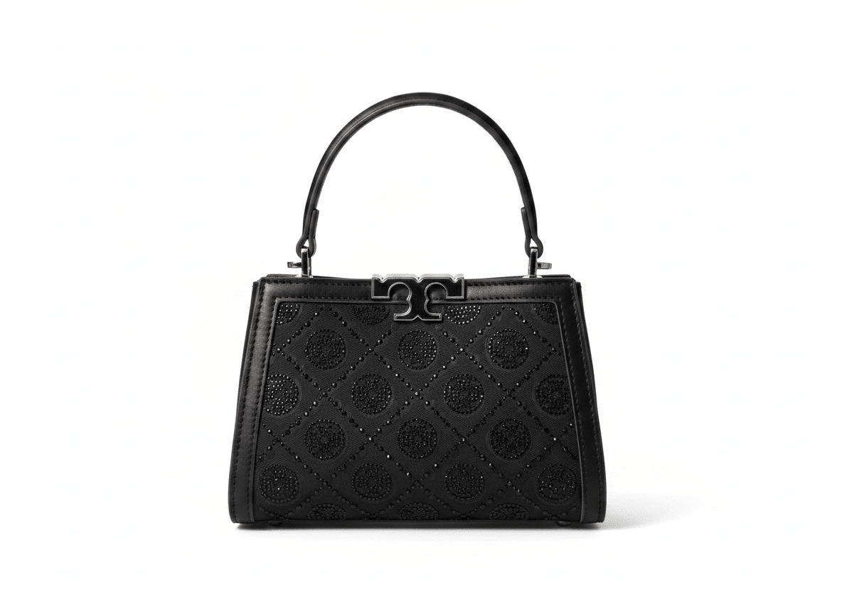 Tory Burch Crystal Embellished Mini Top Handle Bag – Black Luxury Statement 🖤✨ - MASTERPIECE