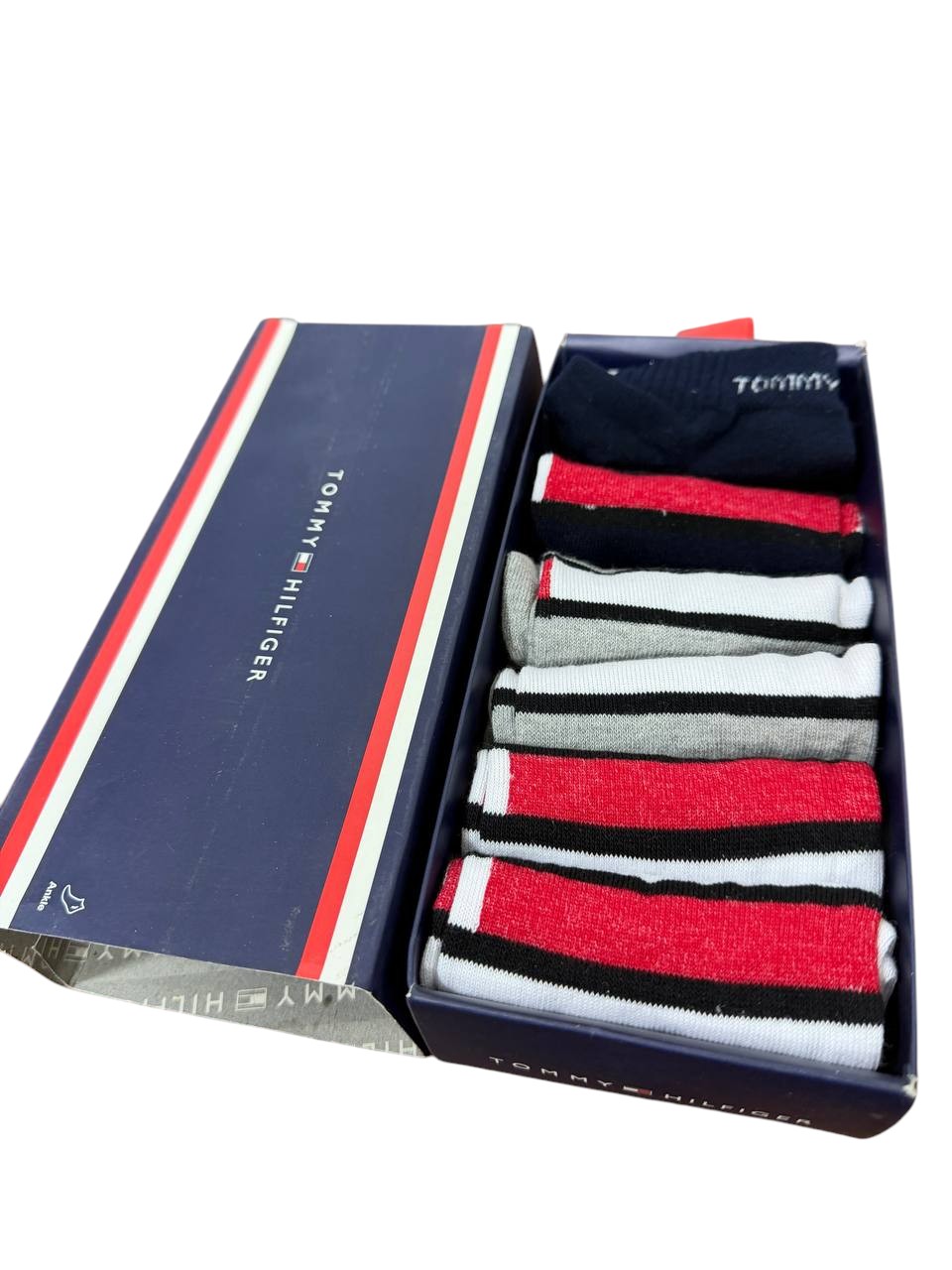 Tommy Hilfiger Striped Crew Socks Gift Box – Pack of 6 Premium Essentials 🧦🎁