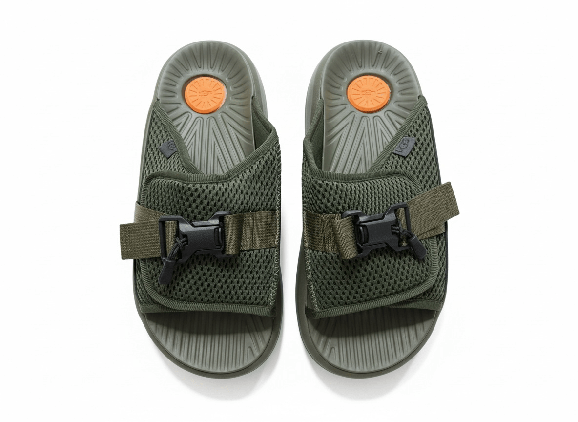 UGG Tactical Mesh Slide Sandals – Olive Green 🪖✨ - MASTERPIECE