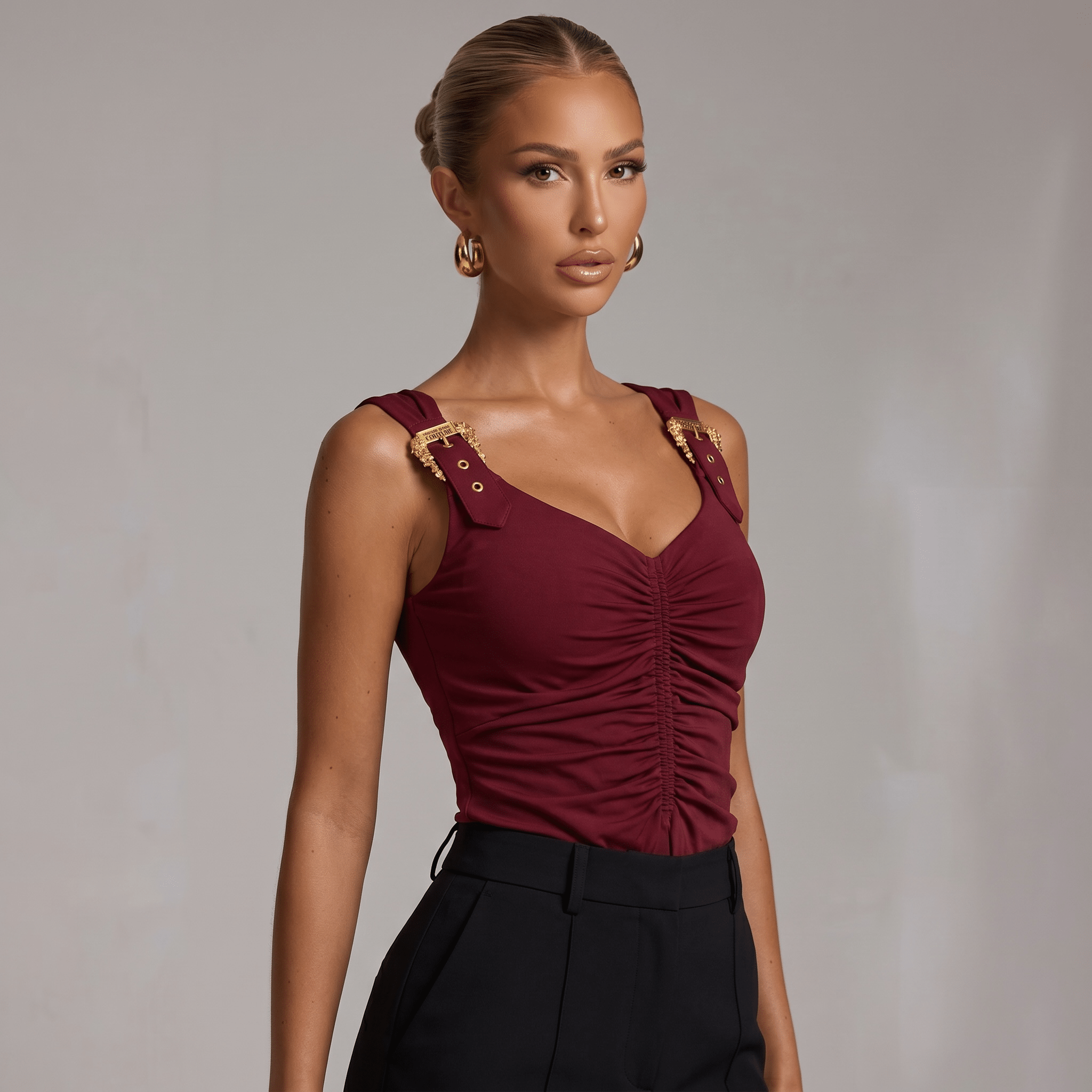 ❤️ Versace Jeans Couture Ruched Buckle Top ✨ - MASTERPIECE
