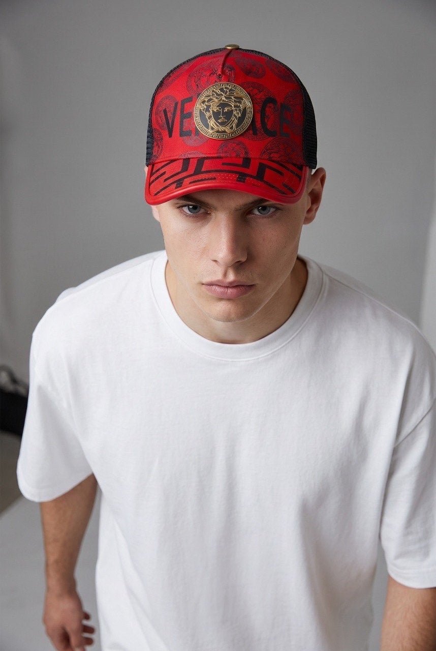 Versace Medusa Graphic Trucker Cap – Red & Black - MASTERPIECE
