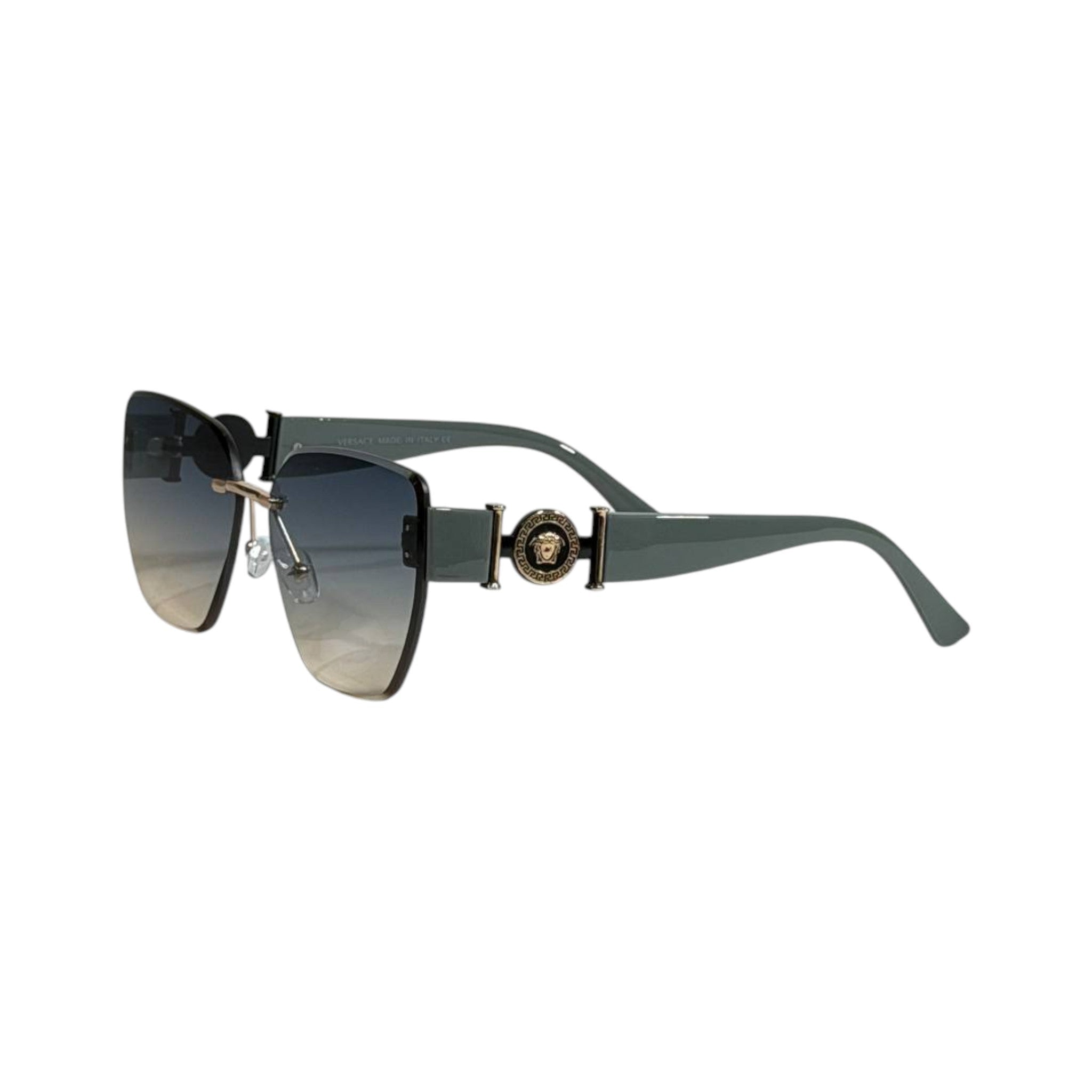 Versace Rimless Medusa Oversized Sunglasses 💚✨ Luxury Women Designer Shades - MASTERPIECE