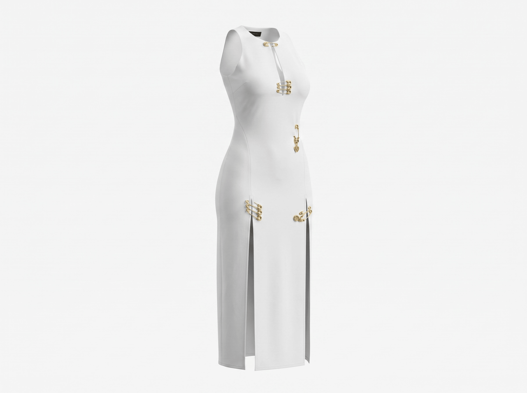 Versace White Safety Pin Maxi Dress 🤍✨ - MASTERPIECE