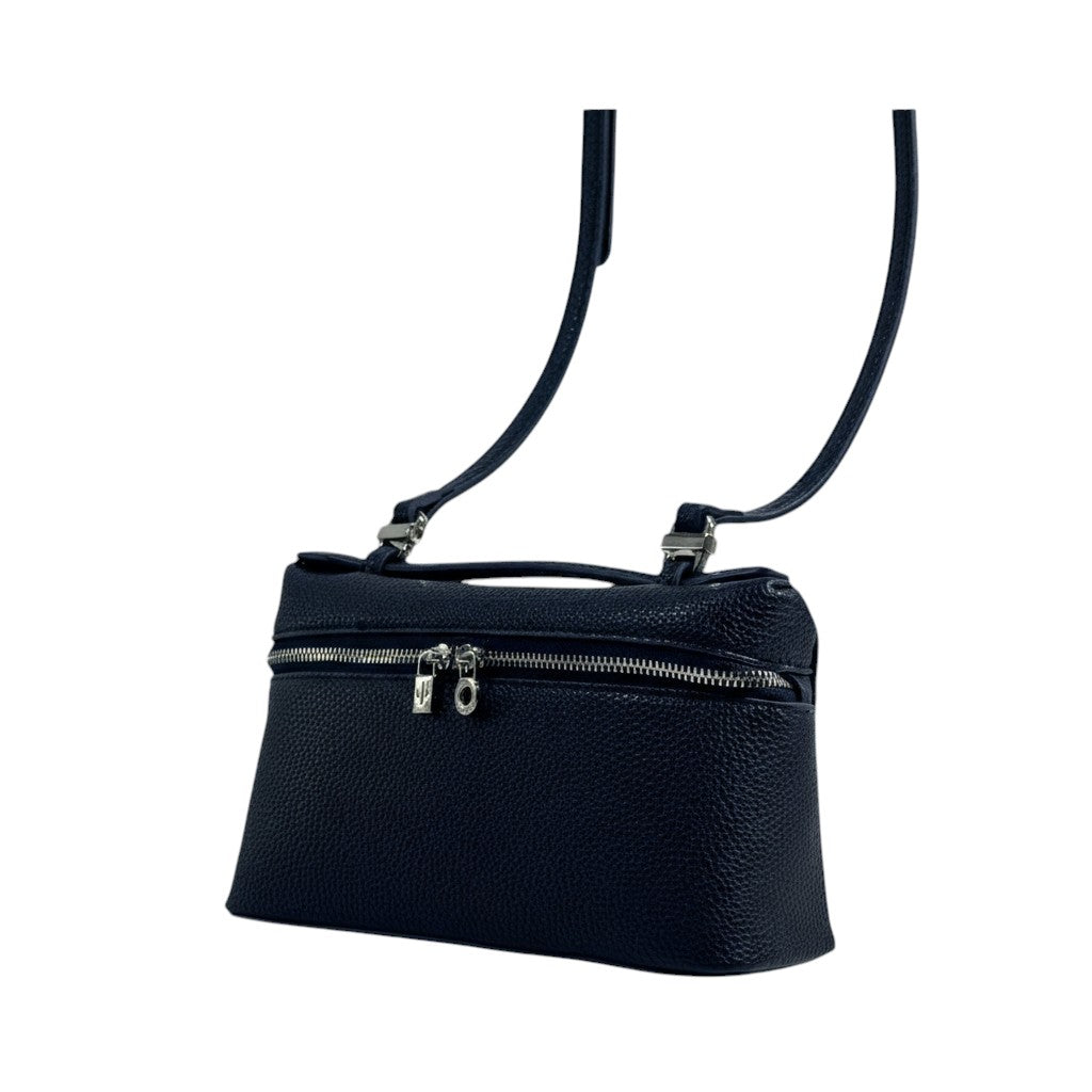 Loro Piana Navy Structured Leather Bag 💙✨ | Luxury Shoulder & Crossbody Purse