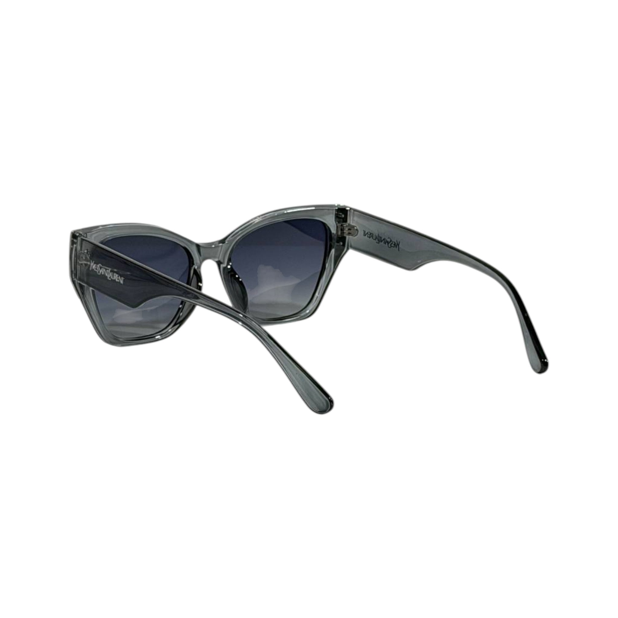 YSL Transparent Grey Cat - Eye Sunglasses 🩶 | Saint Laurent Luxury Frame - MASTERPIECE